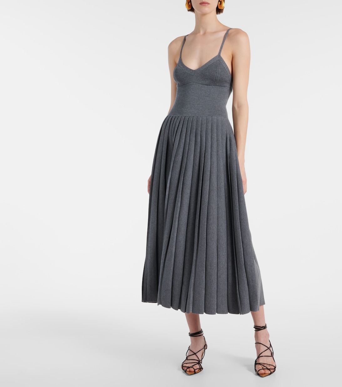Elio pleated wool midi dress | Khaite