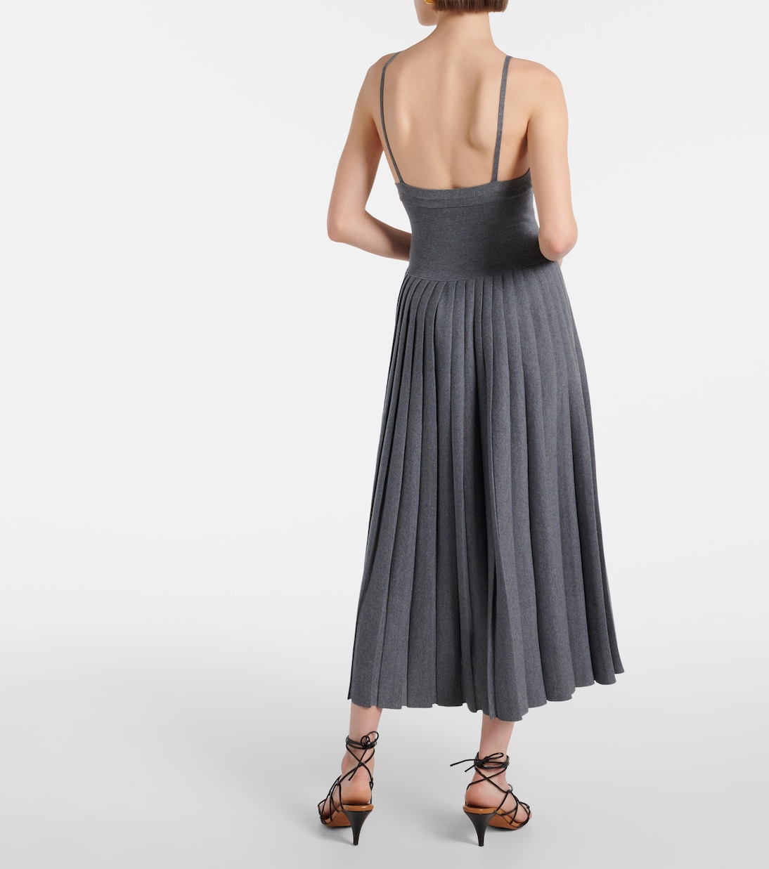 Elio pleated wool midi dress | Khaite