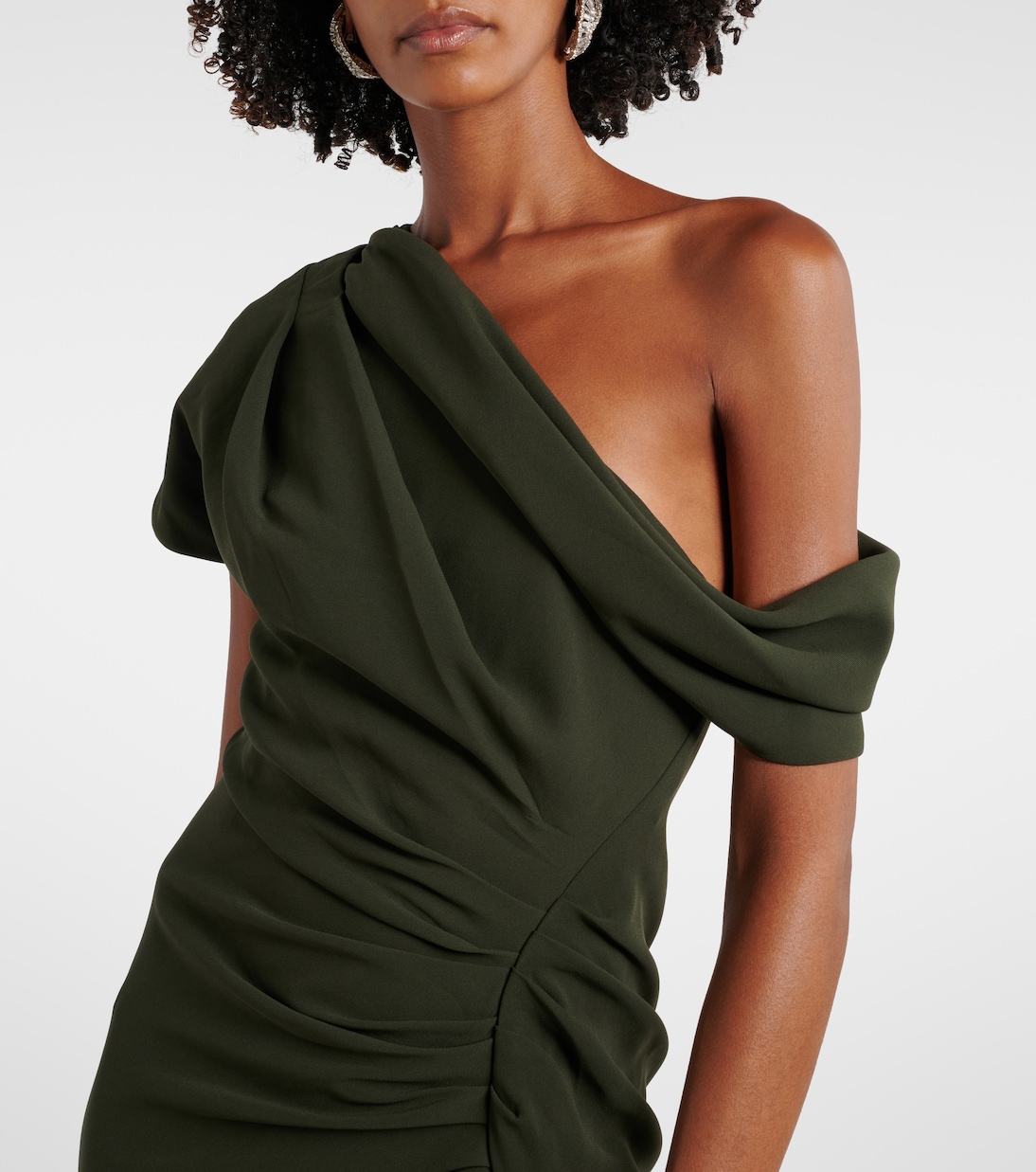One-Shoulder-Robe Kally aus Crêpe | Simkhai
