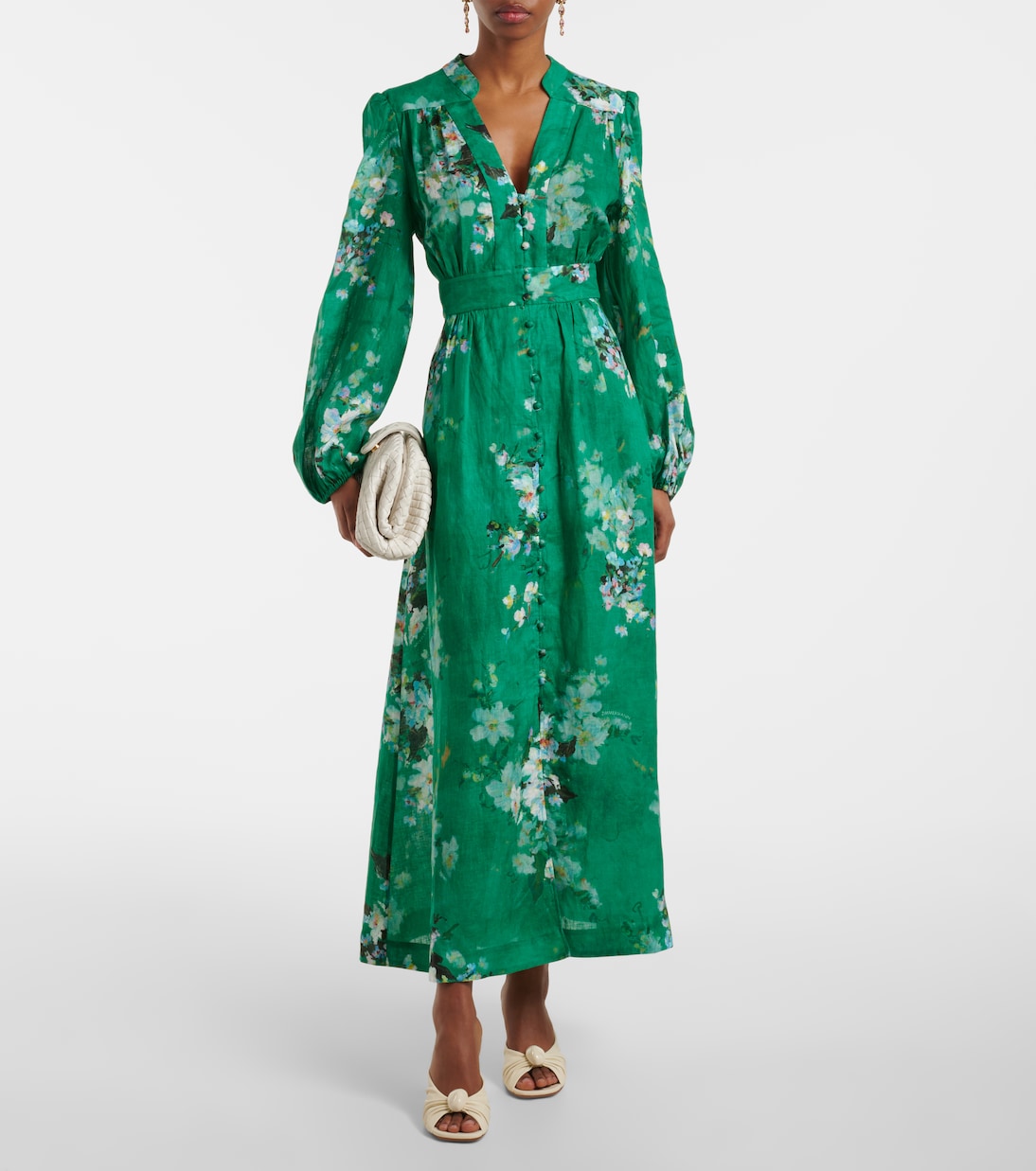 Abito midi Everly in lino con stampa | Zimmermann