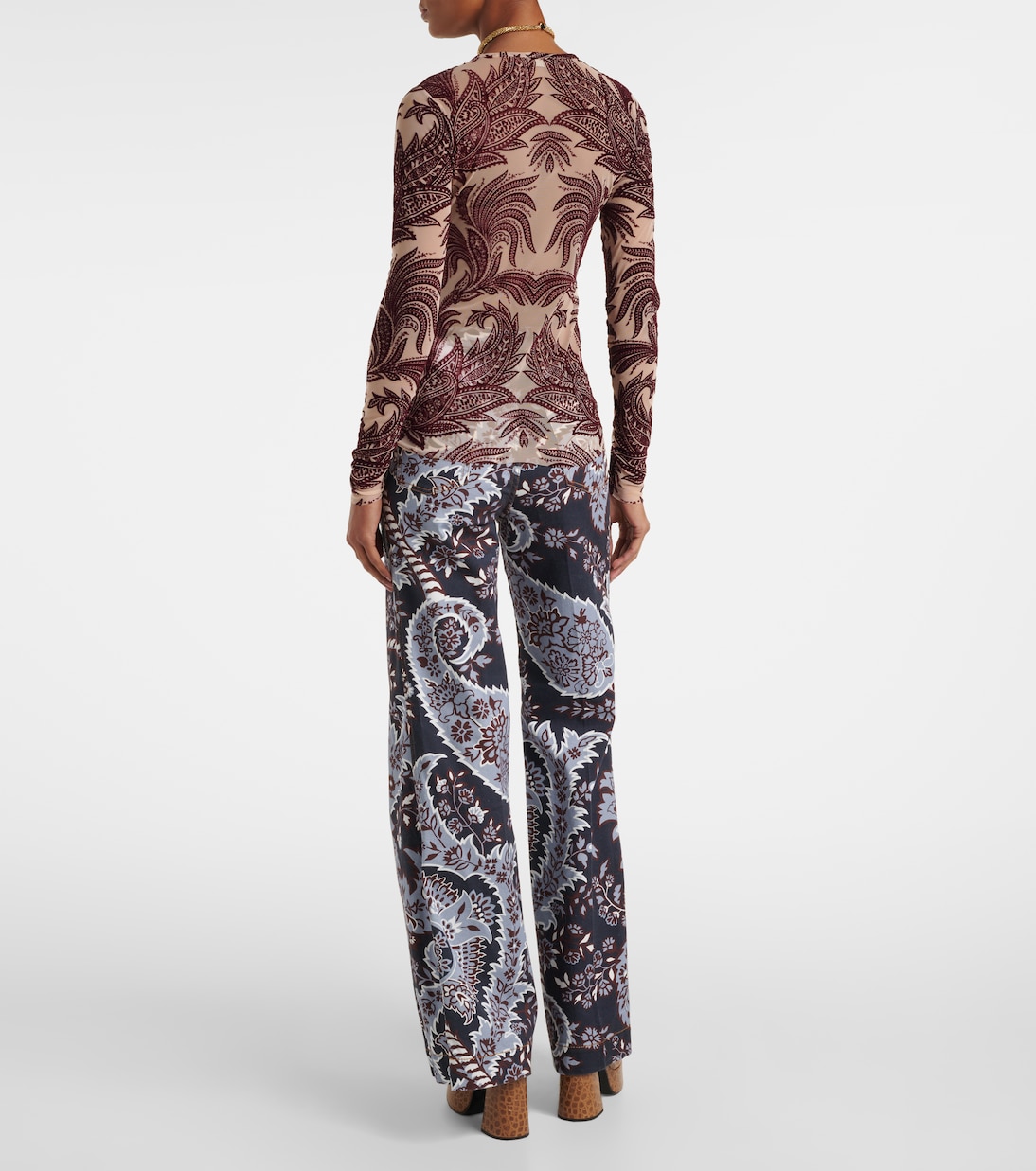 Top aus Tüll und Samt | Etro