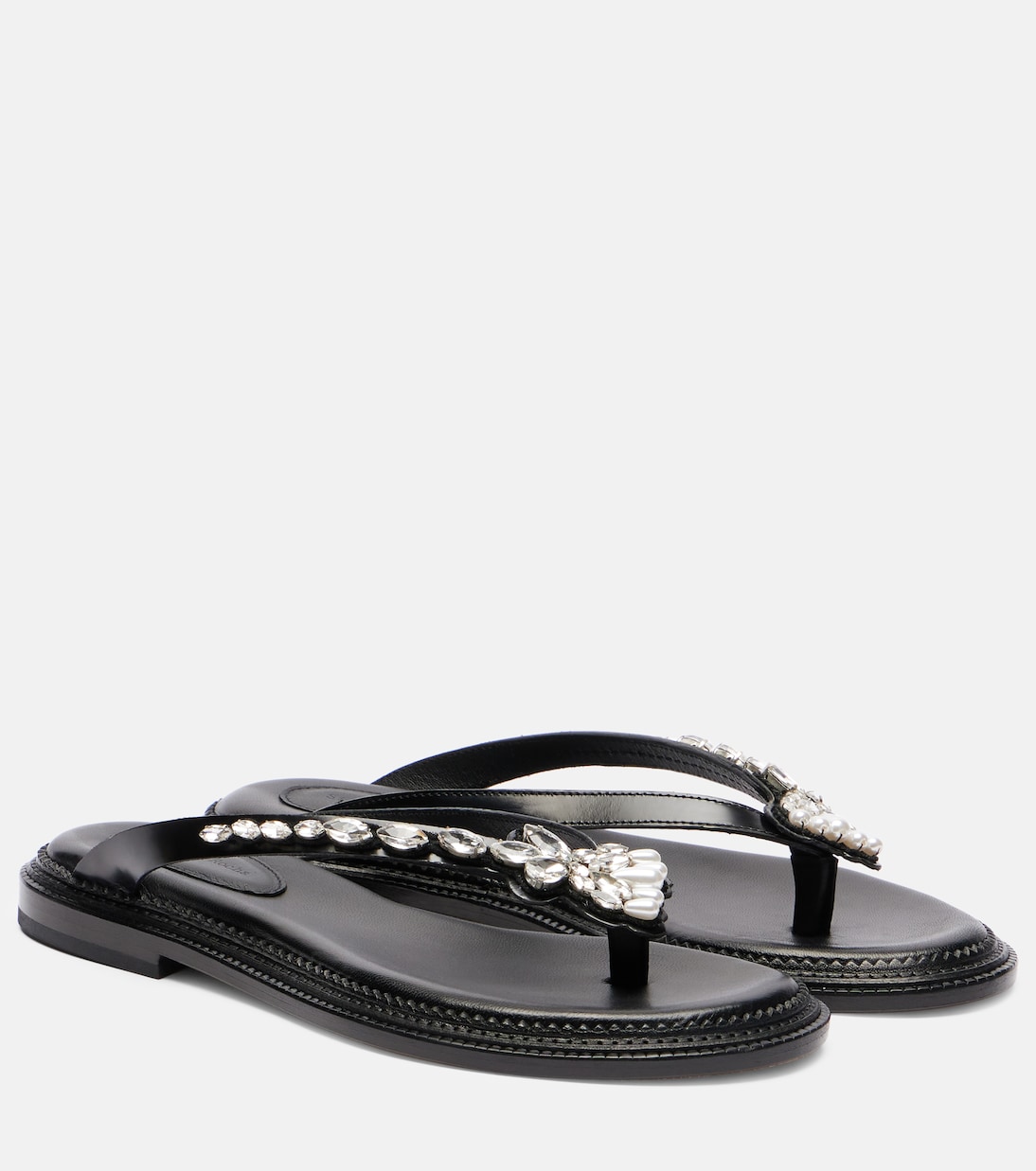 Embellished leather thong sandals | Simone Rocha