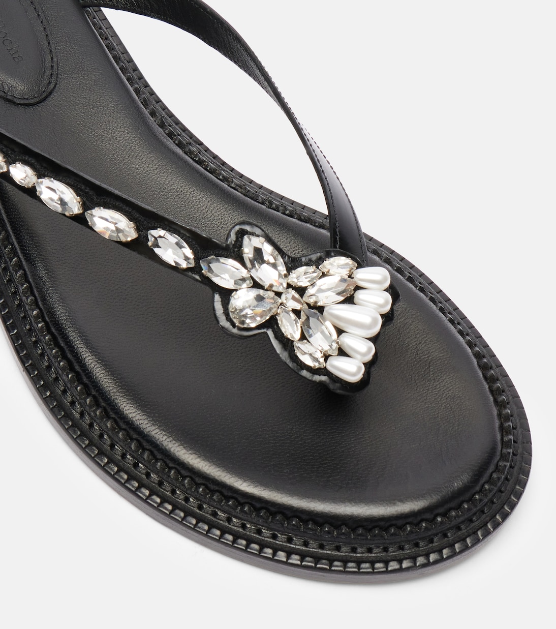 Embellished leather thong sandals | Simone Rocha