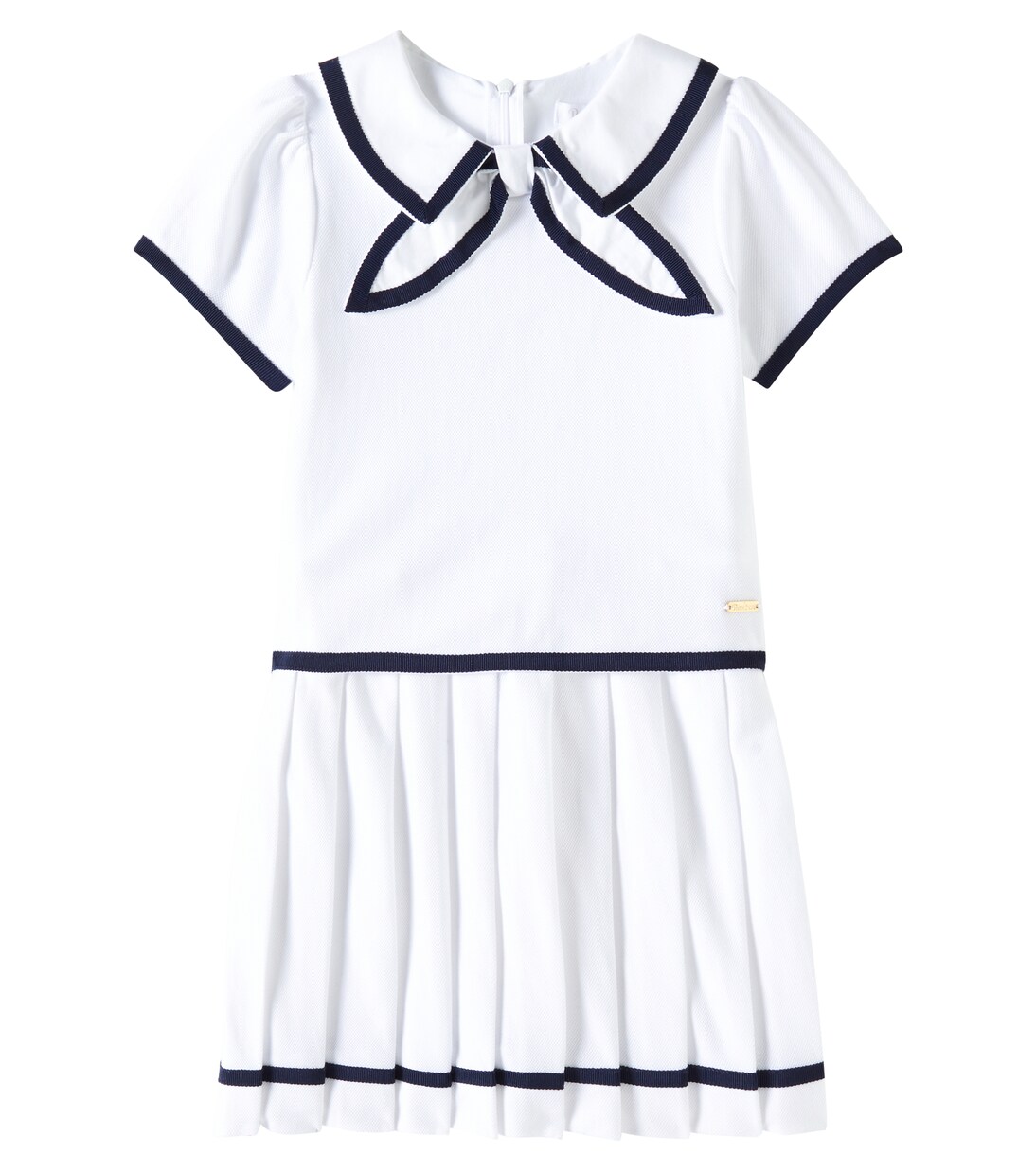 Bow-detail pleated cotton dress | Patachou