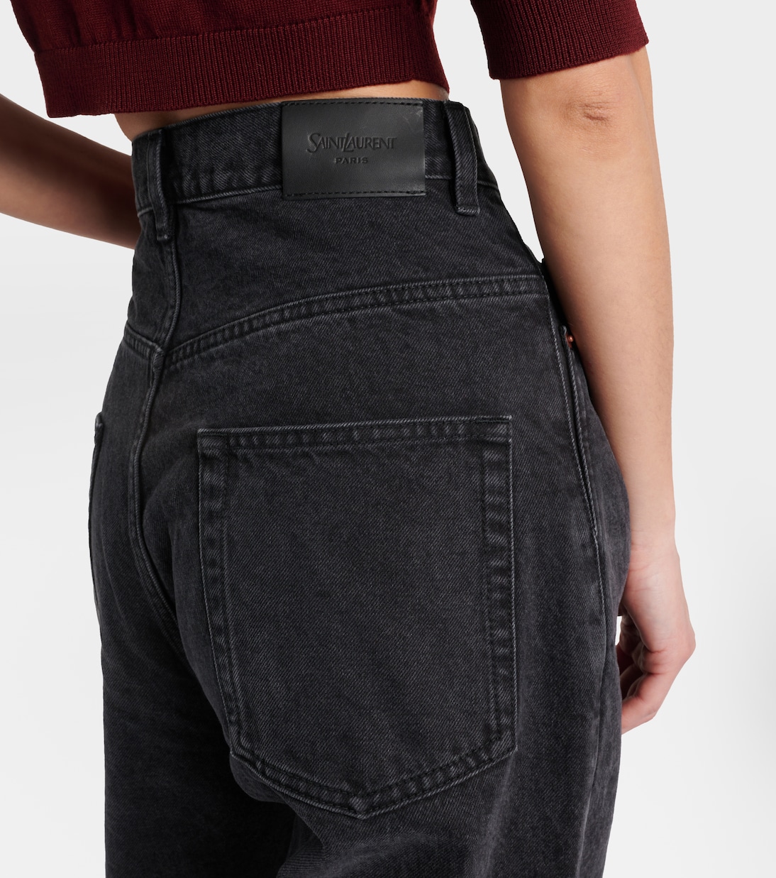 高腰阔腿牛仔裤 | Saint Laurent