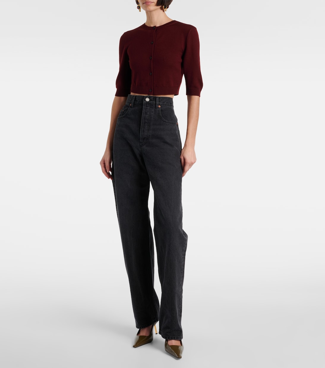 高腰阔腿牛仔裤 | Saint Laurent