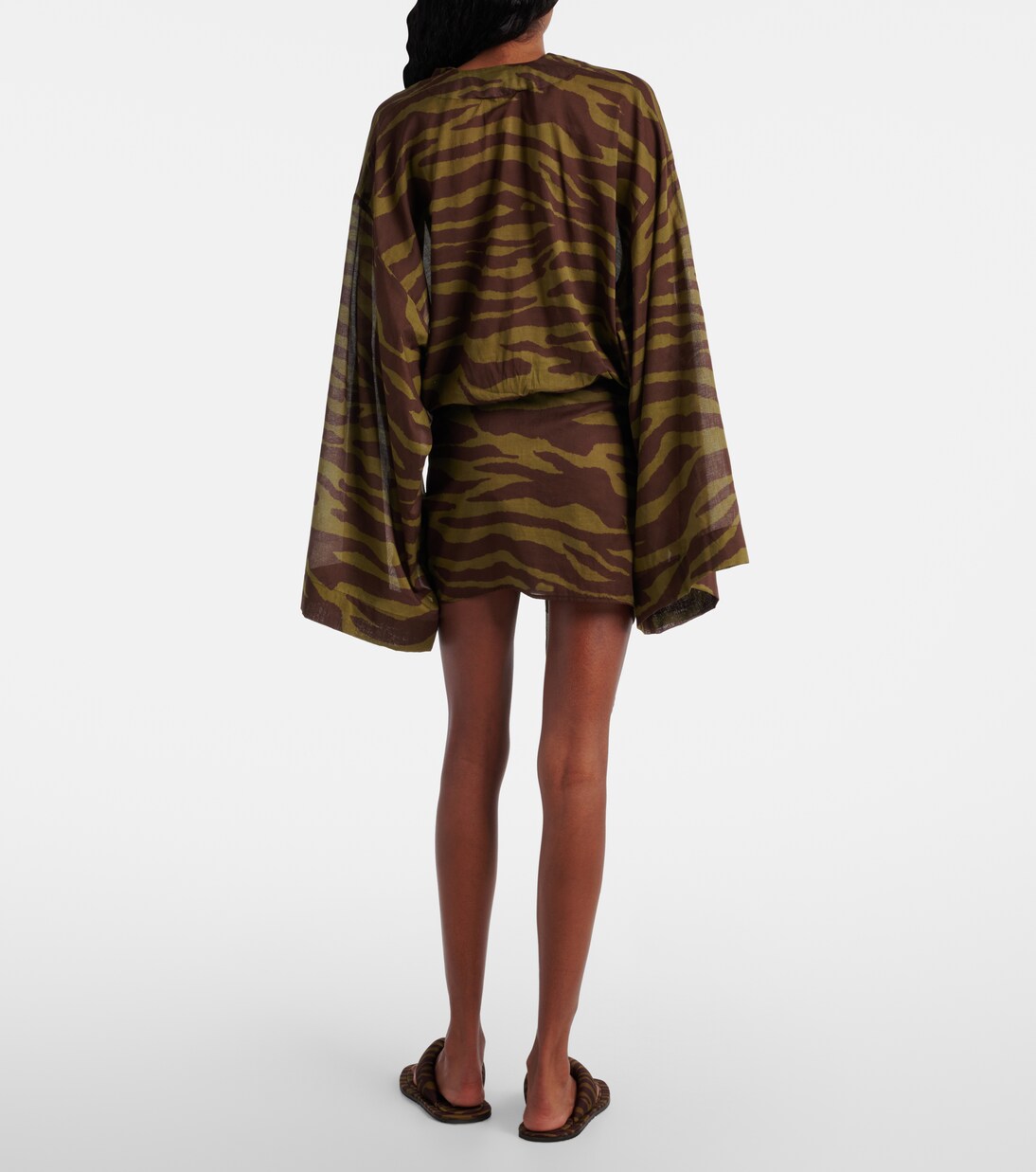 Zebra-print cotton muslin minidress | The Attico