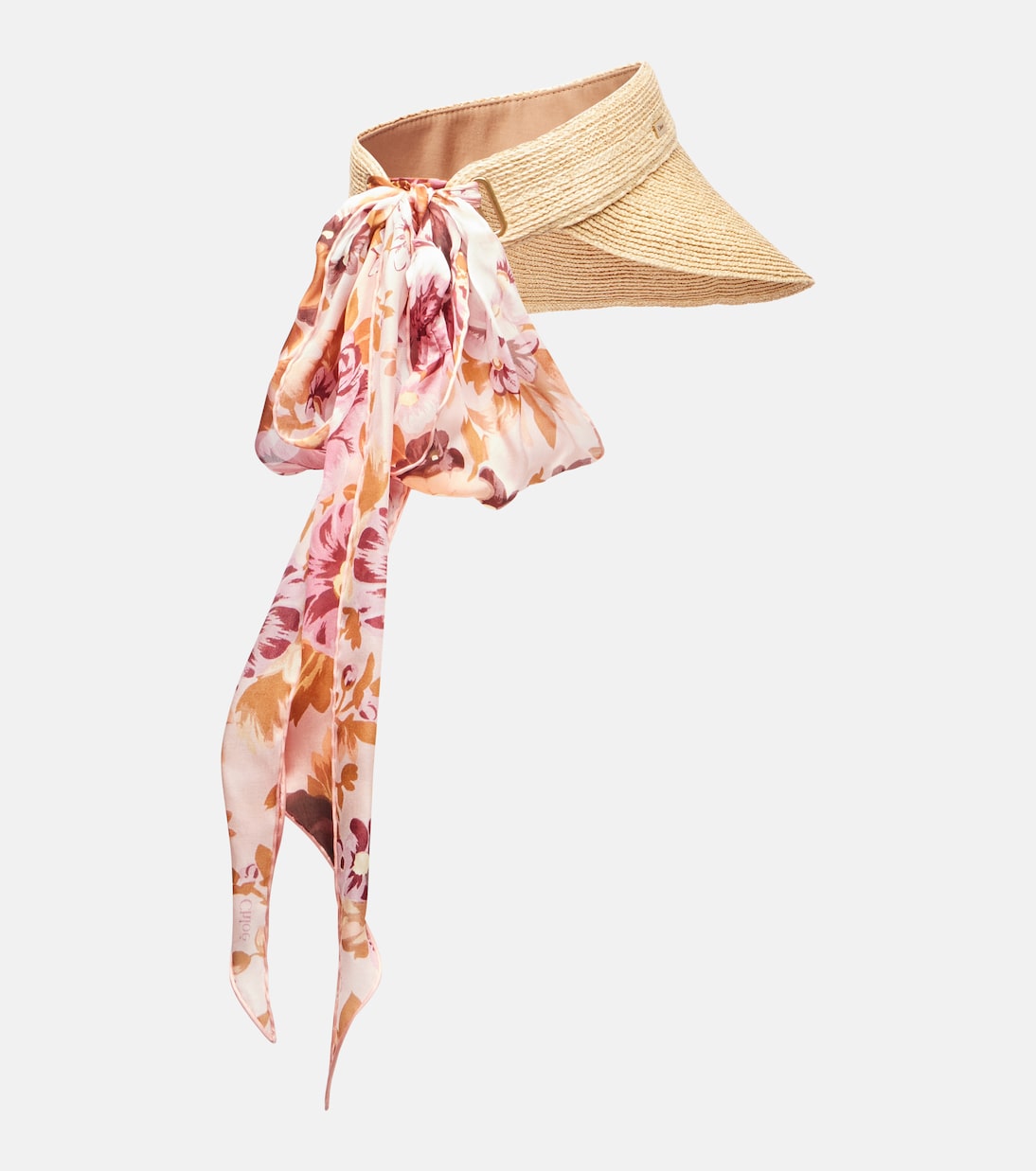 Scarf-detail raffia visor | Chloé