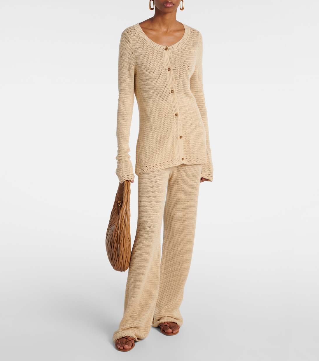 Lennon knitted cotton-blend flared pants | Posse