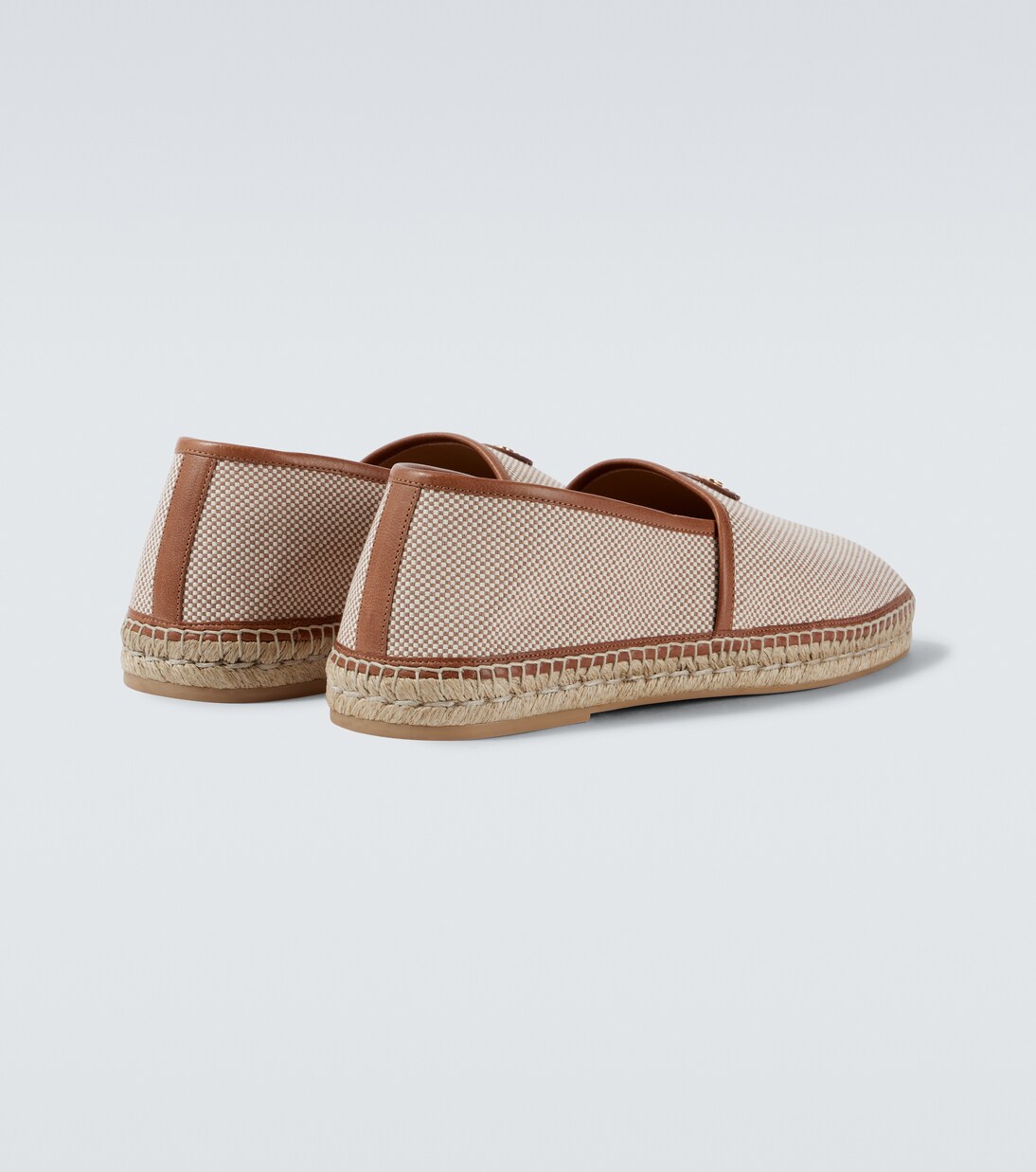 VLogo leather-trimmed canvas espadrilles | Valentino Garavani