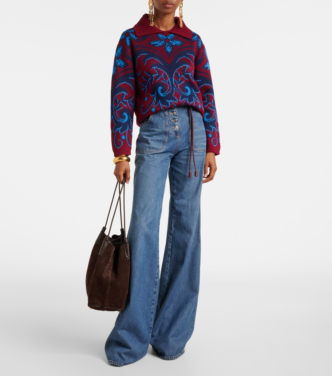 Paisley wool jacquard polo sweater | Etro
