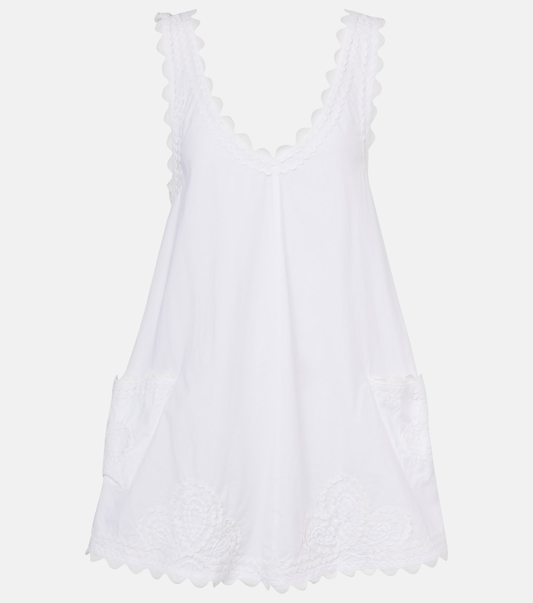 Besticktes Minikleid aus Baumwollpopeline | Juliet Dunn