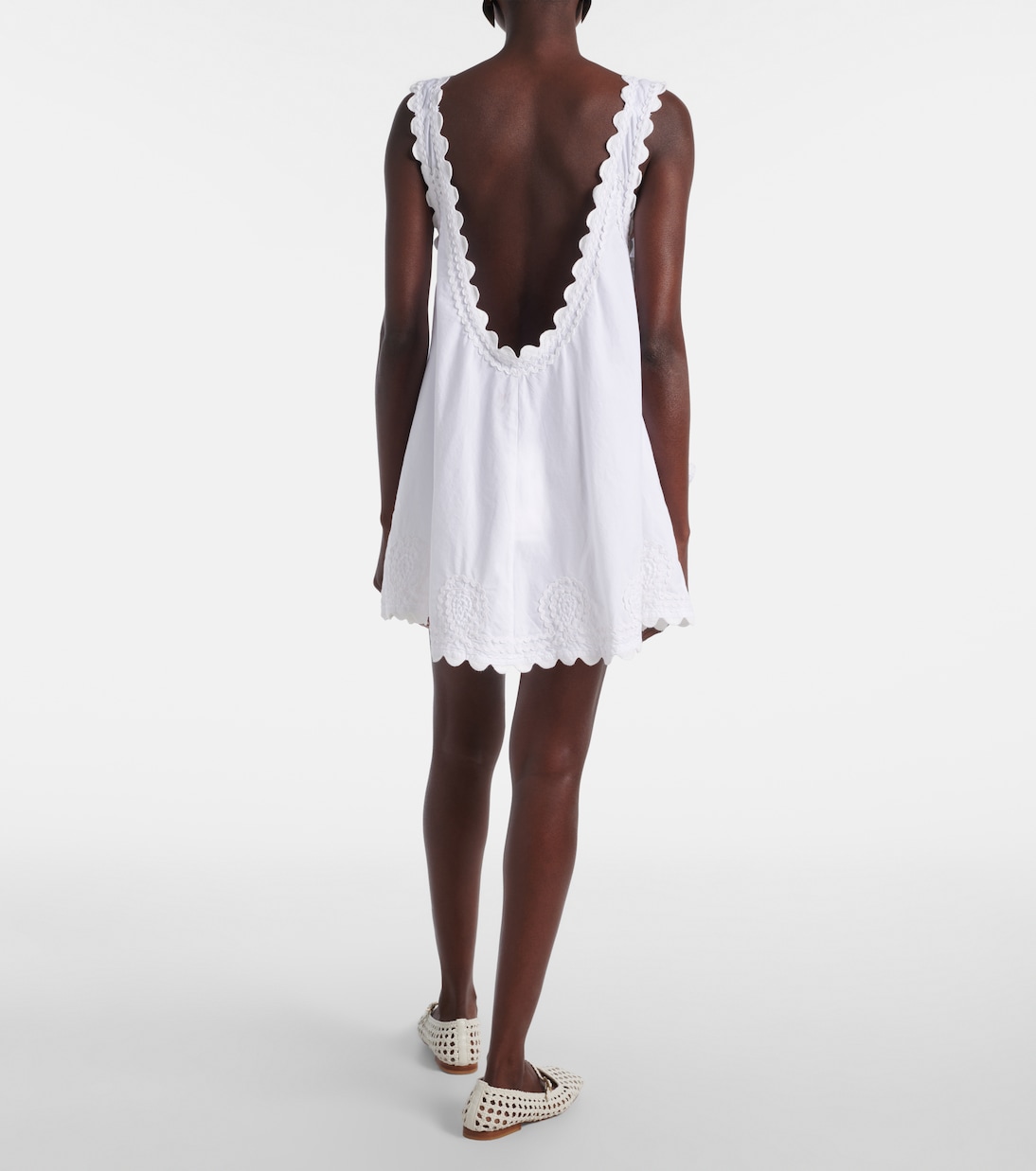 Besticktes Minikleid aus Baumwollpopeline | Juliet Dunn