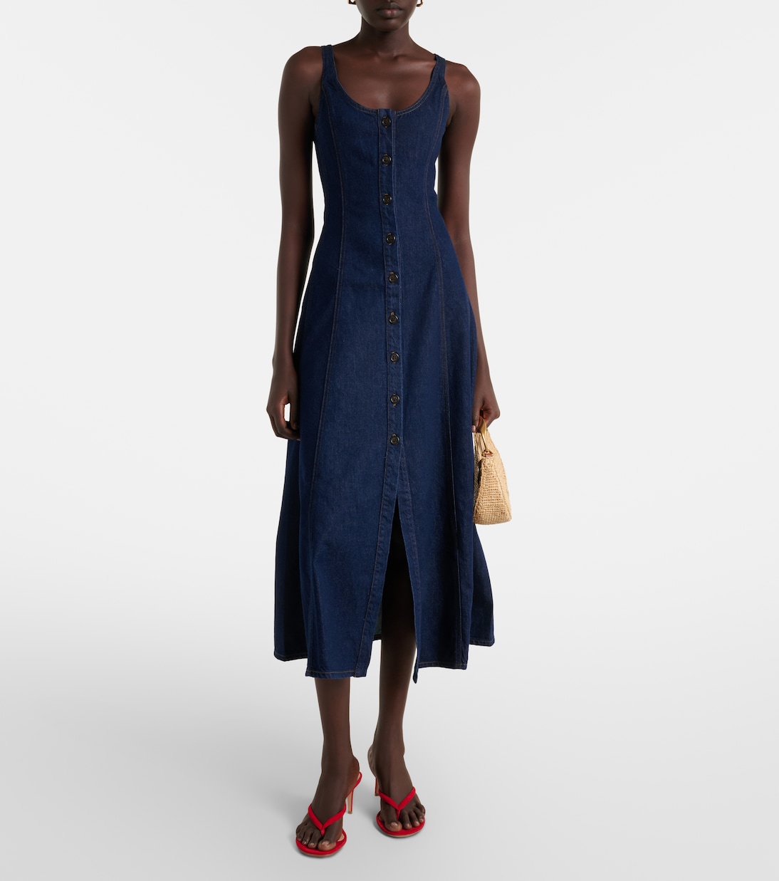 x Argent - Abito midi in denim Farrow  | Citizens of Humanity