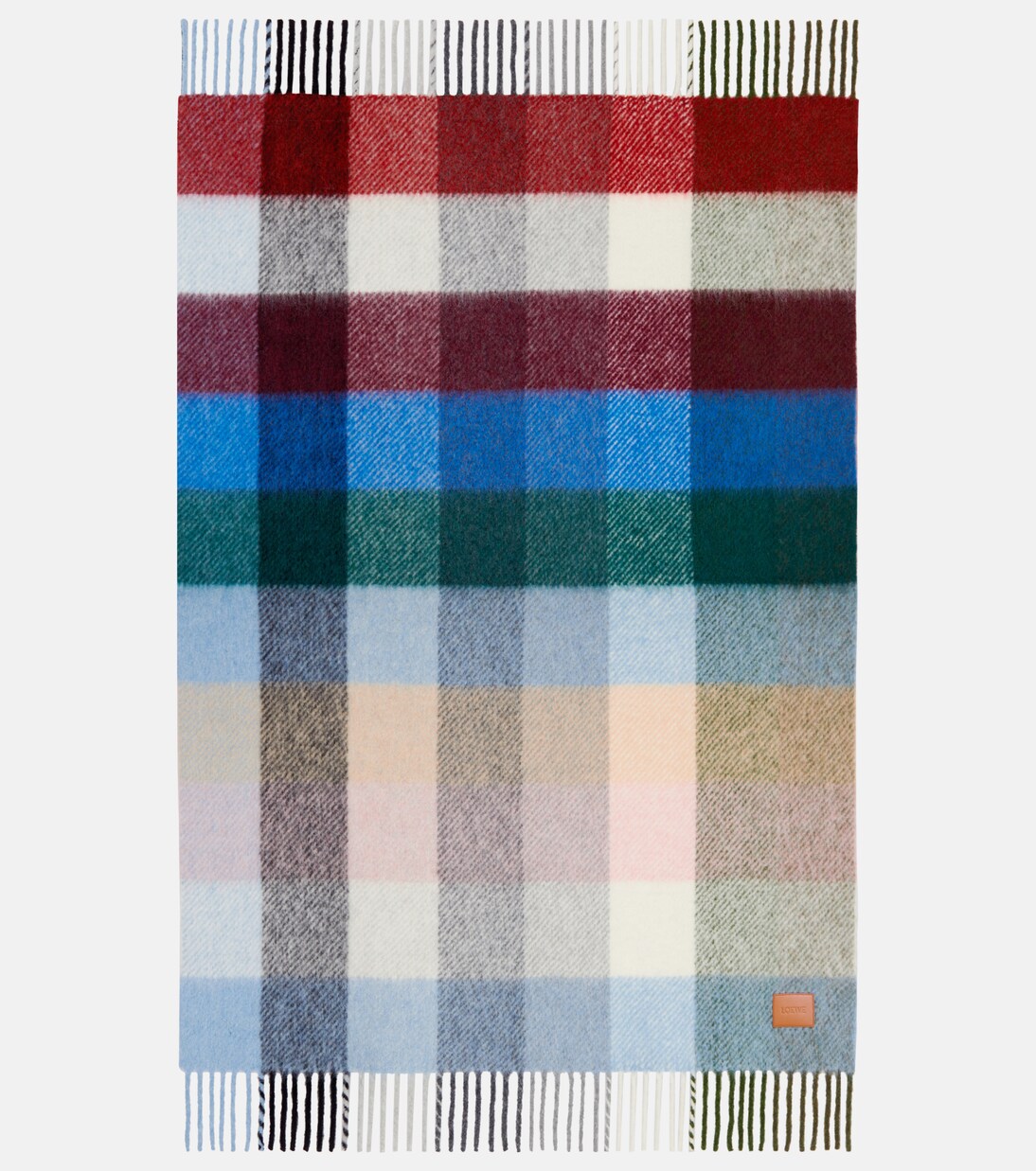 Checked alpaca and wool-blend blanket | Loewe