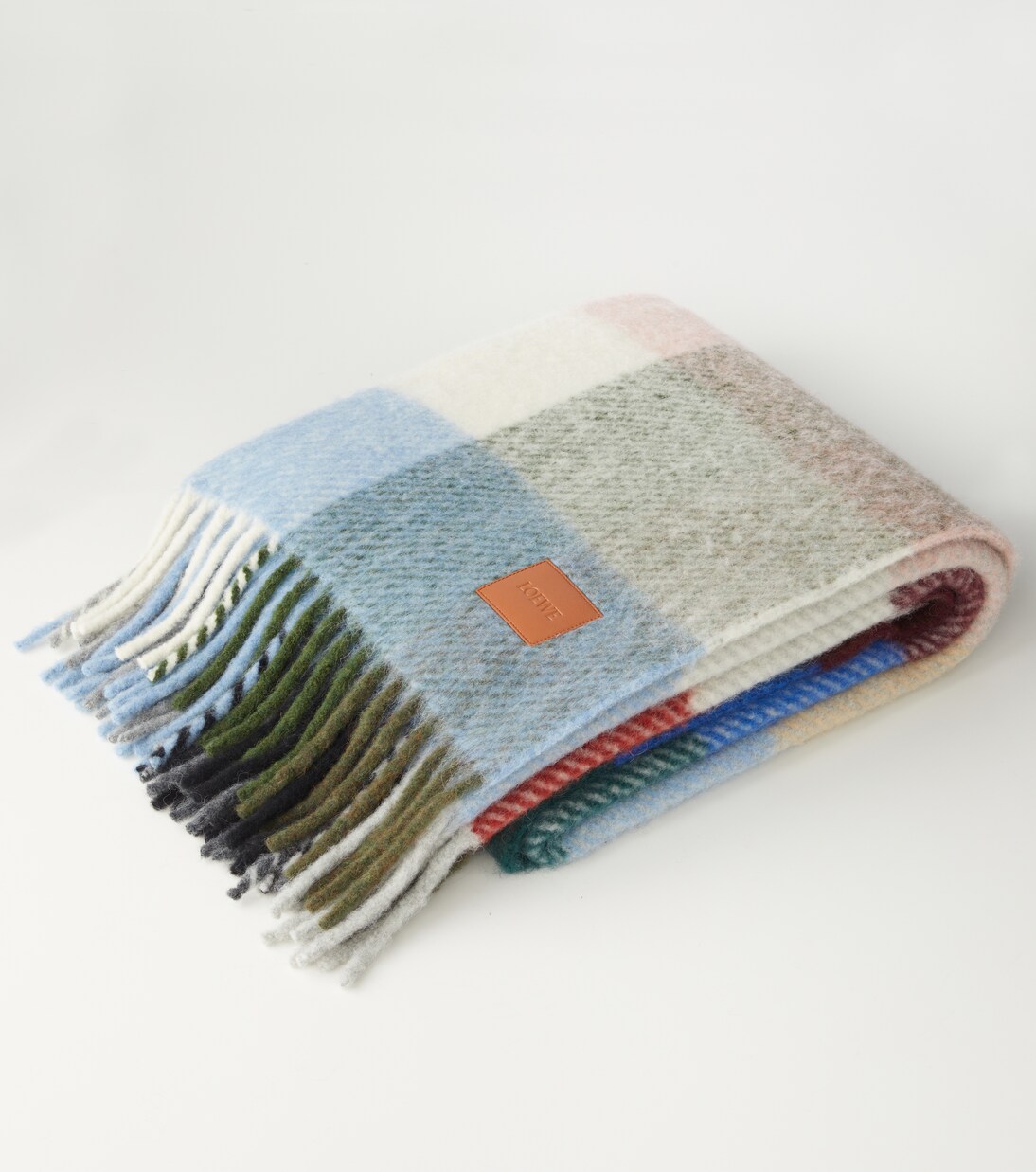Checked alpaca and wool-blend blanket | Loewe