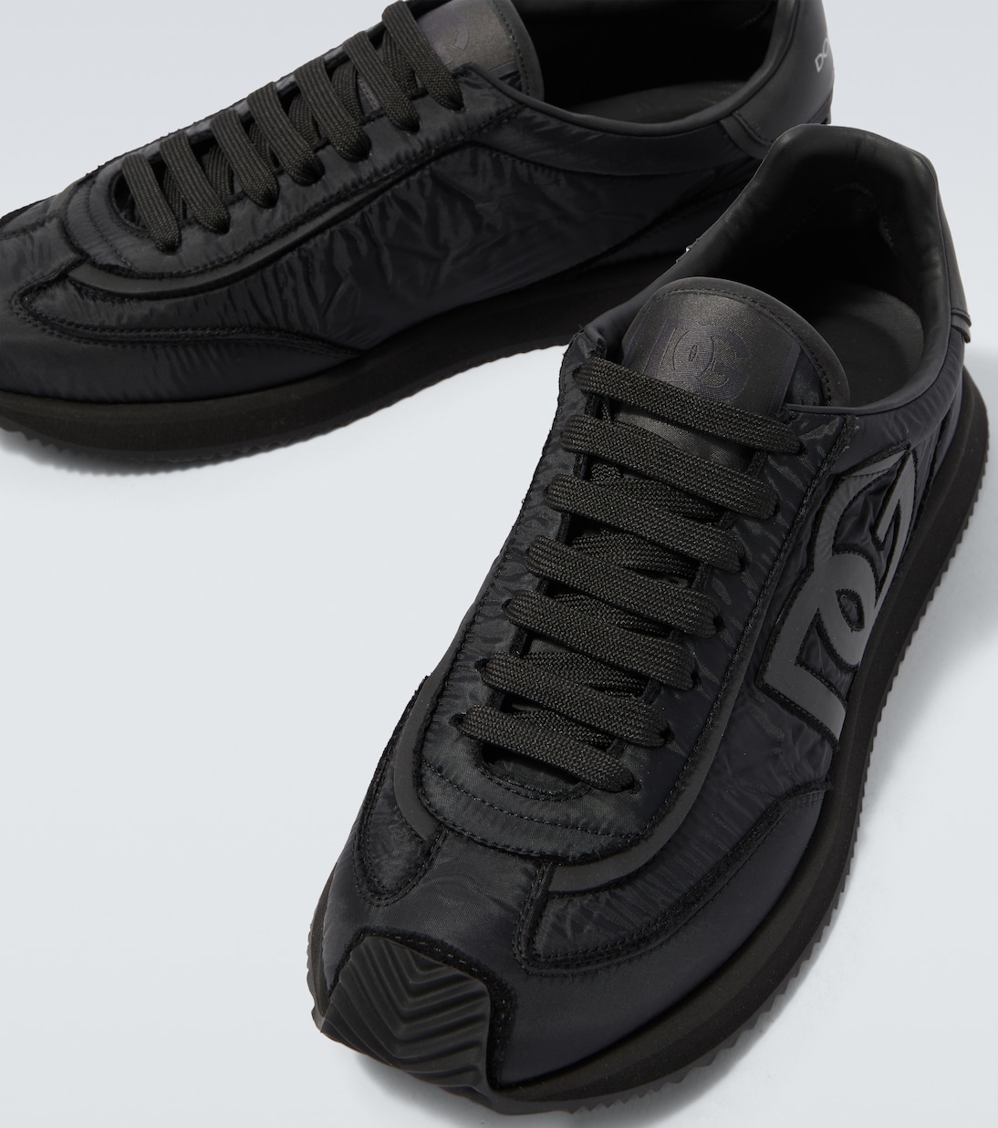 Leather-trimmed canvas sneakers | Dolce&Gabbana