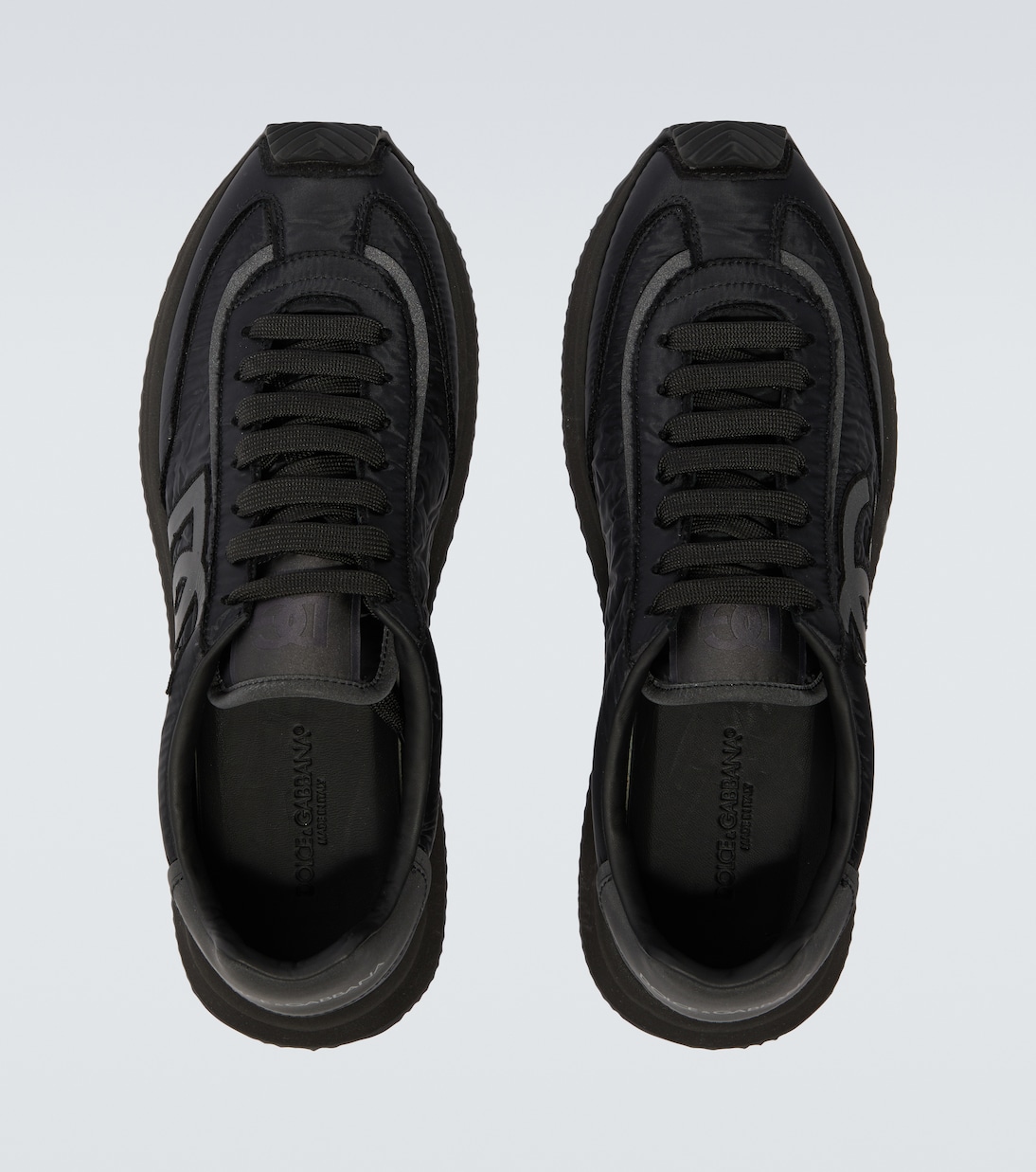 Leather-trimmed canvas sneakers | Dolce&Gabbana