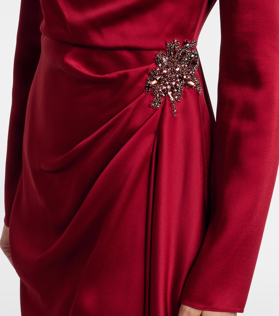 Robe de cocktail en satin à cristaux | Erdem