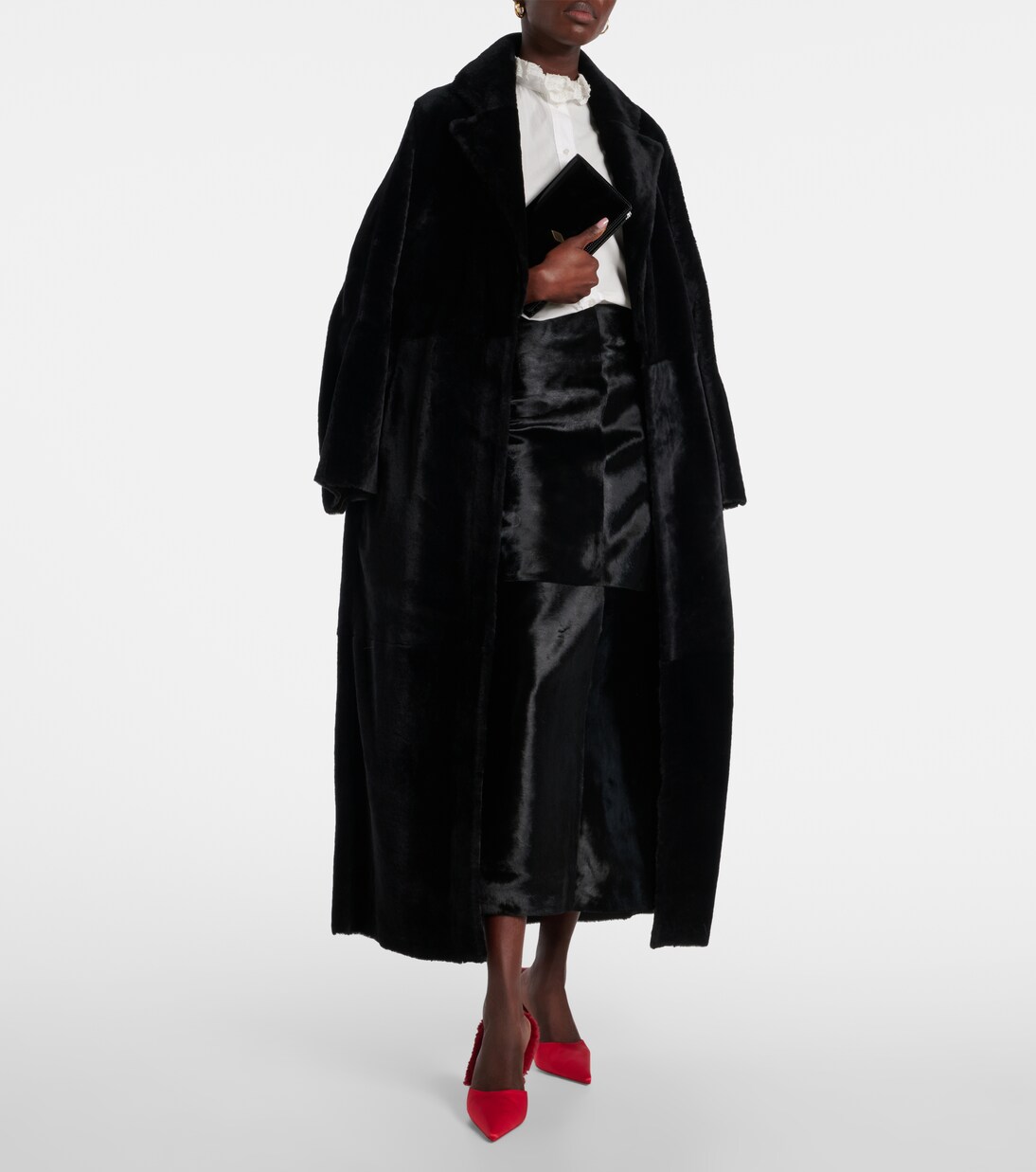 Km Fur 85 crêpe satin mules | Christian Louboutin