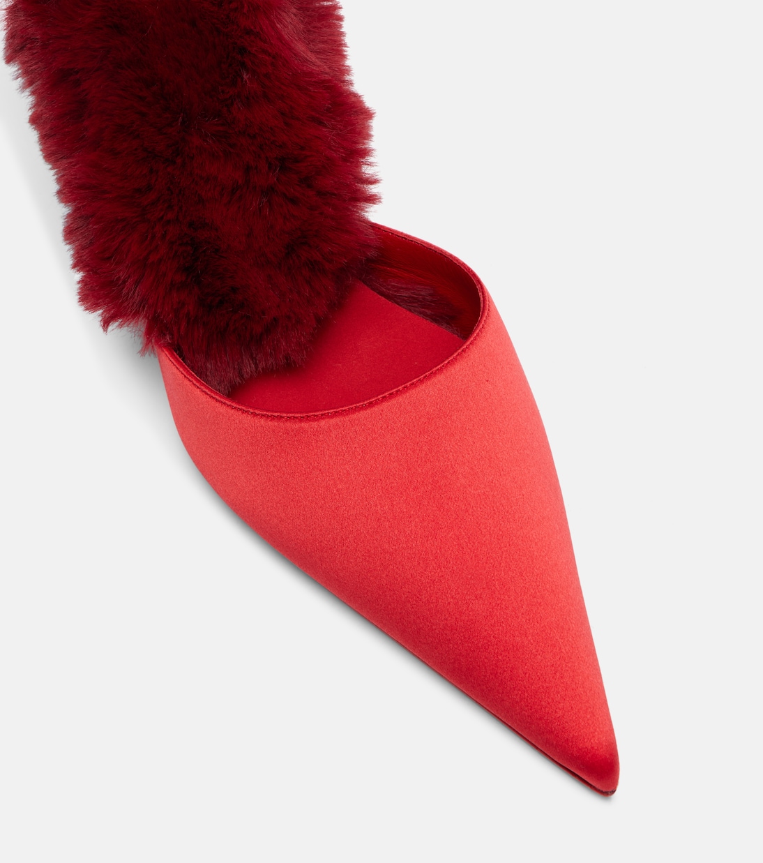 Km Fur 85 crêpe satin mules | Christian Louboutin