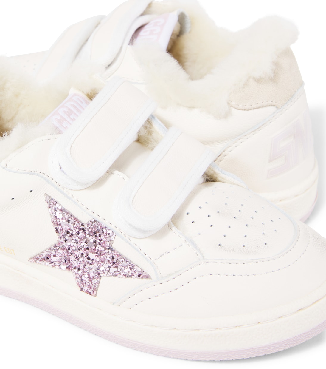 Ball Star亮片金葱皮革运动鞋 | Golden Goose Kids