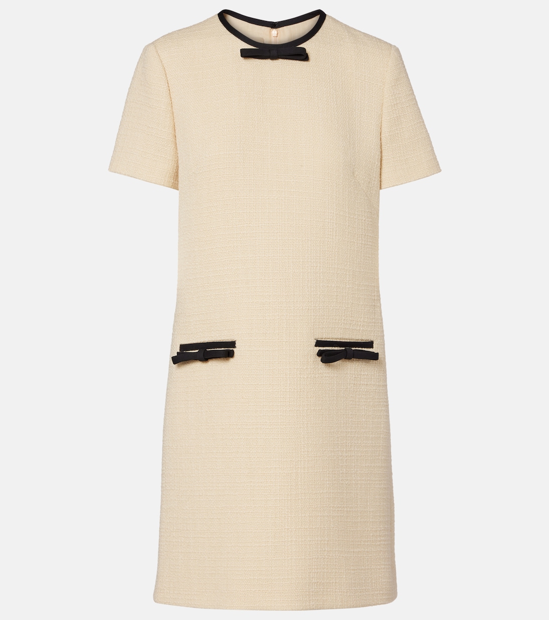 Bow-detail wool-blend tweed minidress | Valentino