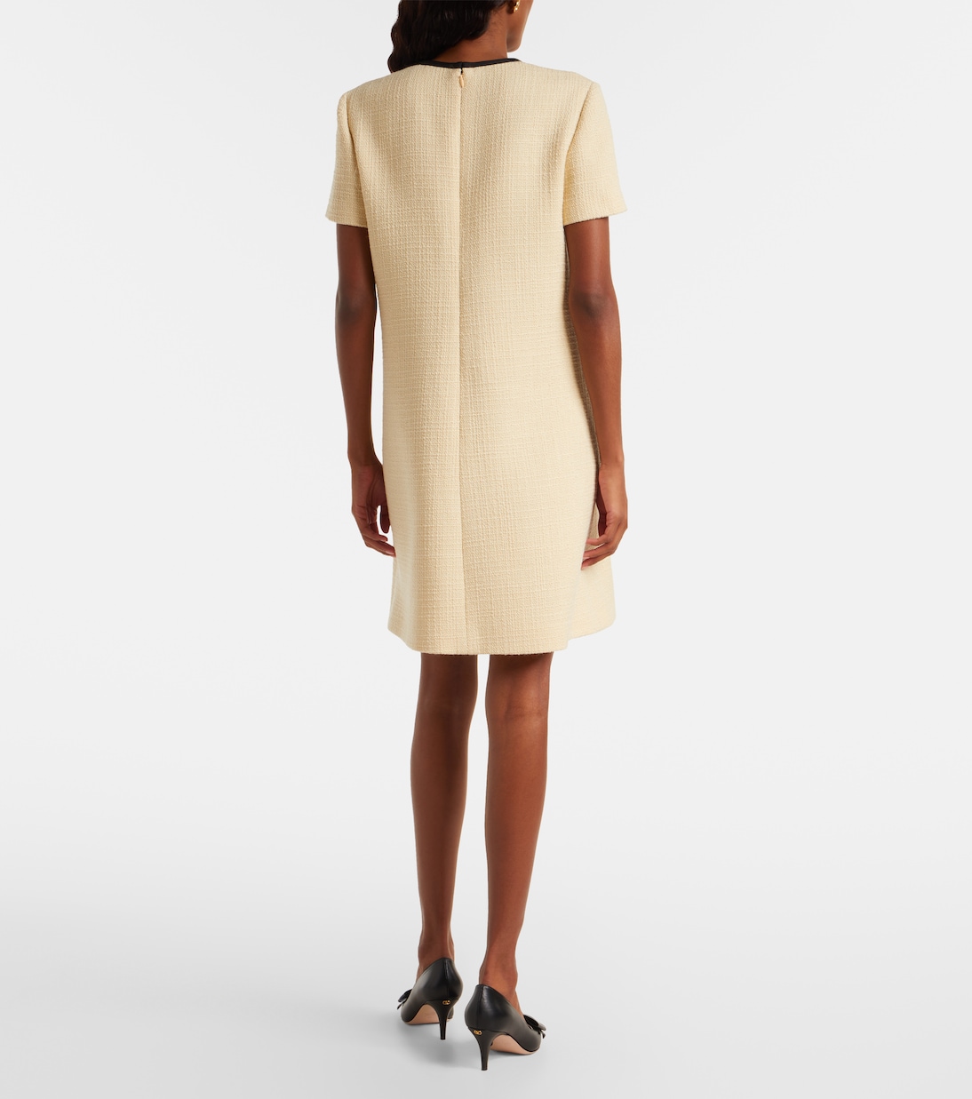 Bow-detail wool-blend tweed minidress | Valentino