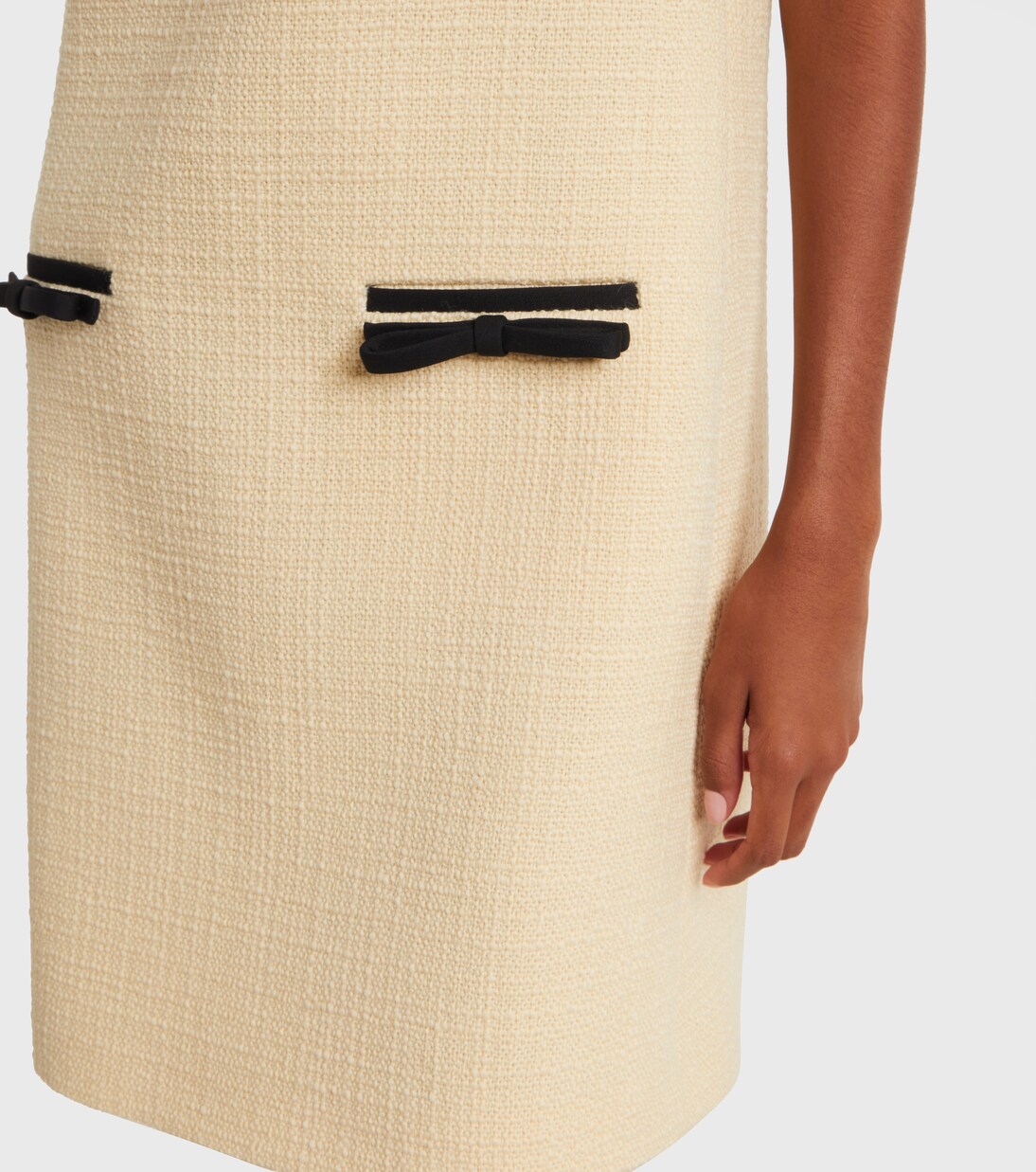 Bow-detail wool-blend tweed minidress | Valentino