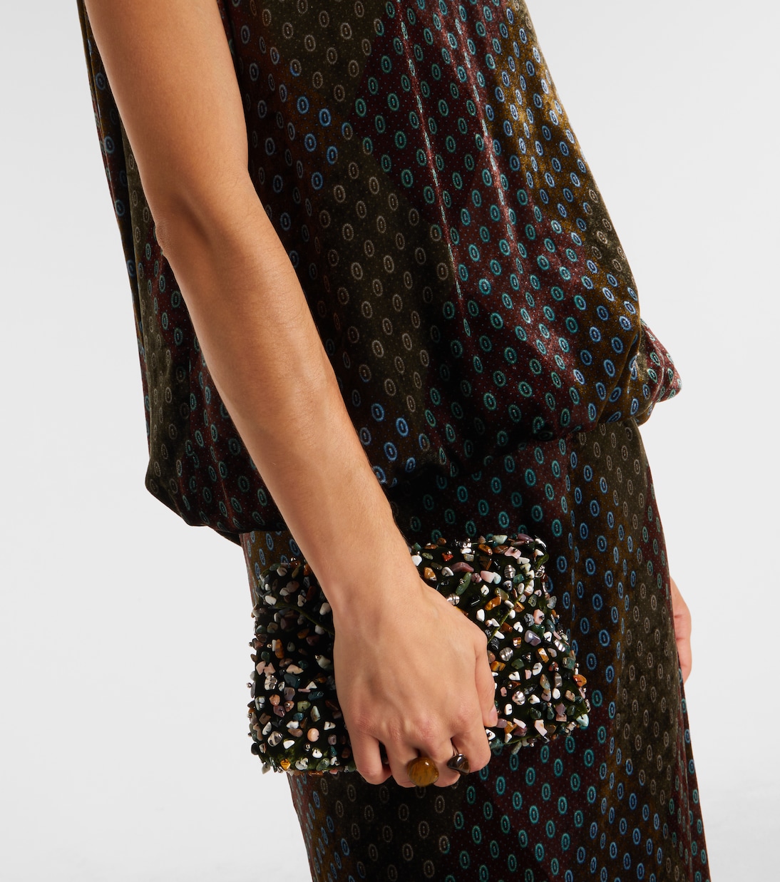 Bedrucktes Maxikleid aus Satin | Dries Van Noten