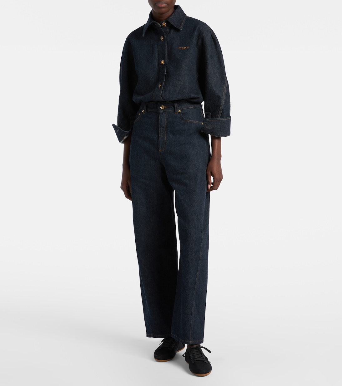 Slim leather-trimmed sneakers  | Givenchy