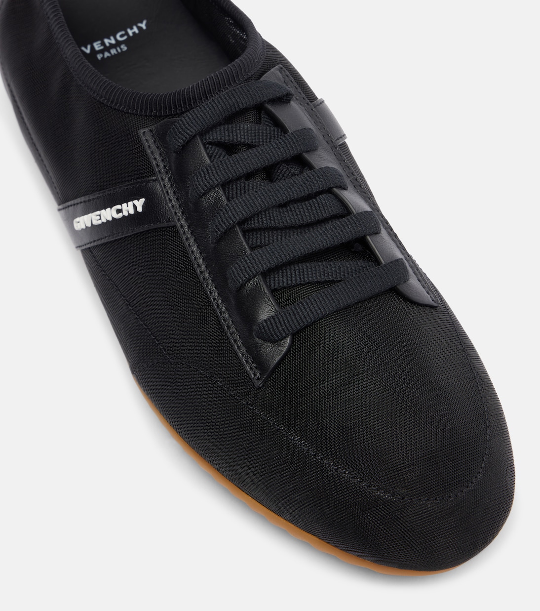 Slim leather-trimmed sneakers  | Givenchy