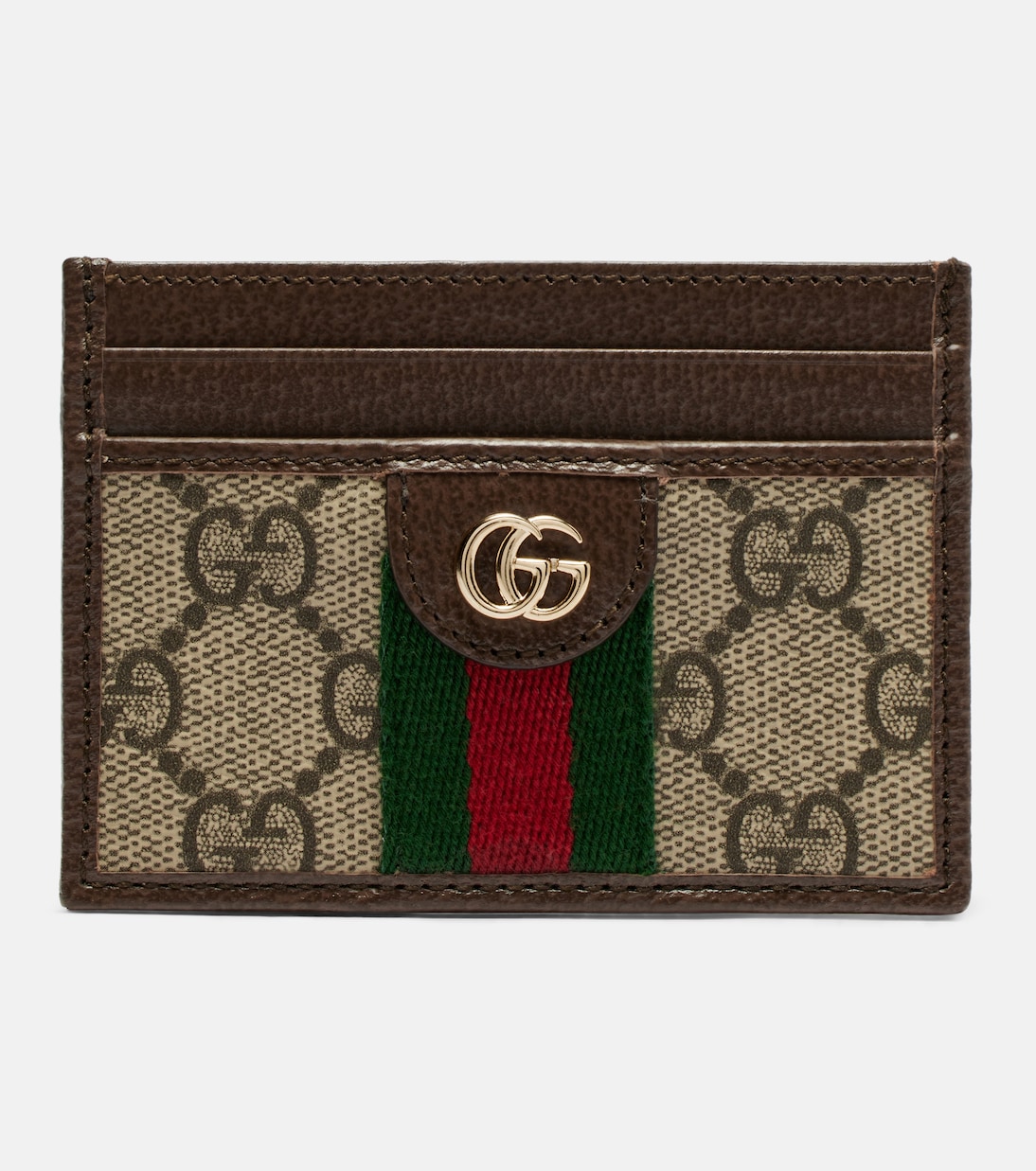 Ophidia leather-trimmed card holder | Gucci