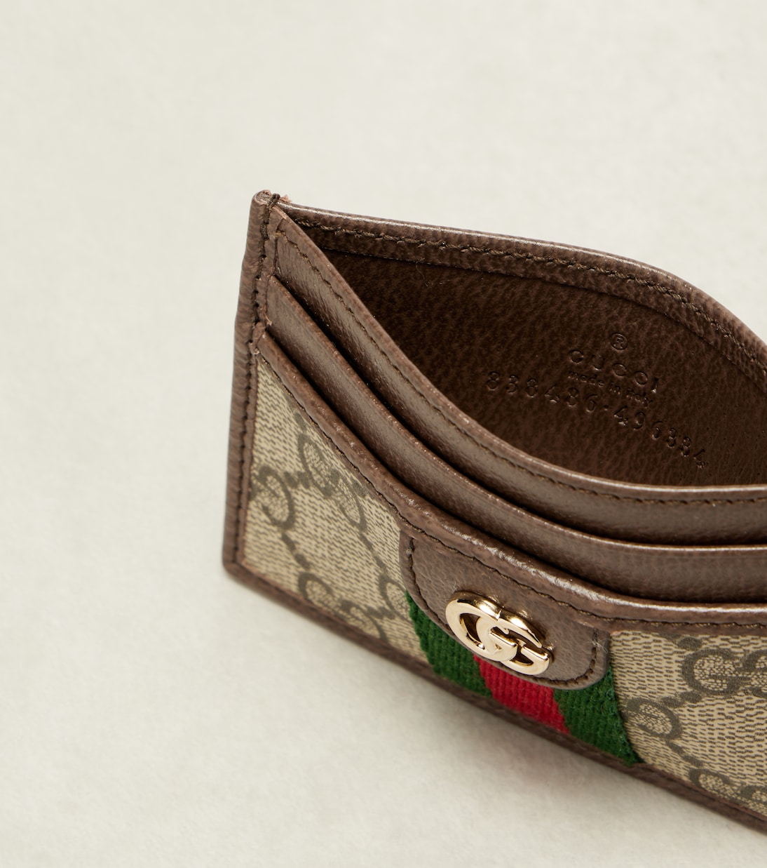 Ophidia leather-trimmed card holder | Gucci