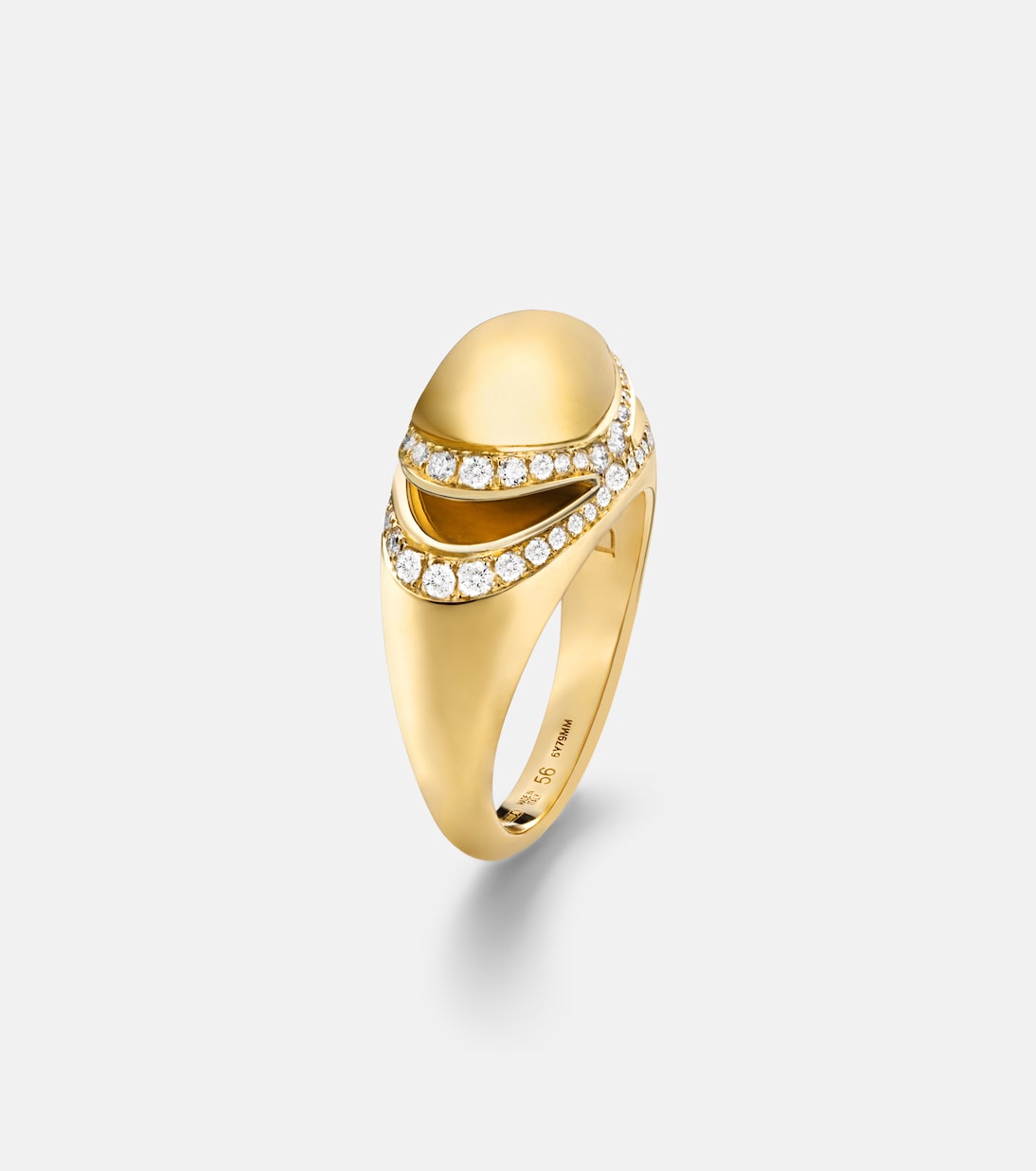 Bvlgari Cabochon 18kt gold ring with diamonds | Bvlgari