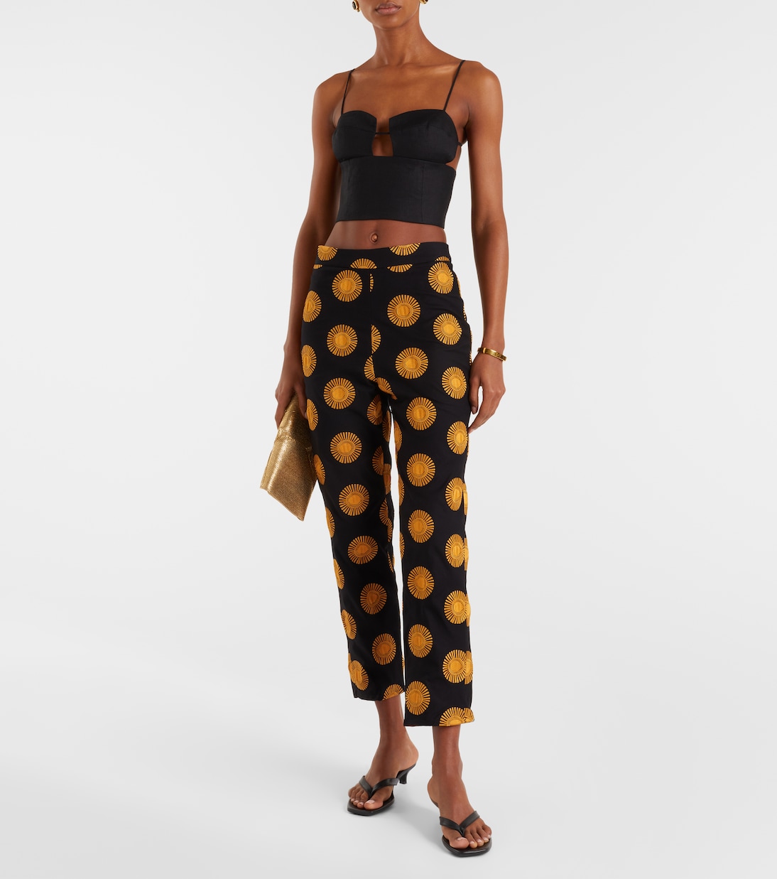 Pantalon droit Isola imprimé en coton mélangé | Cala de la Cruz