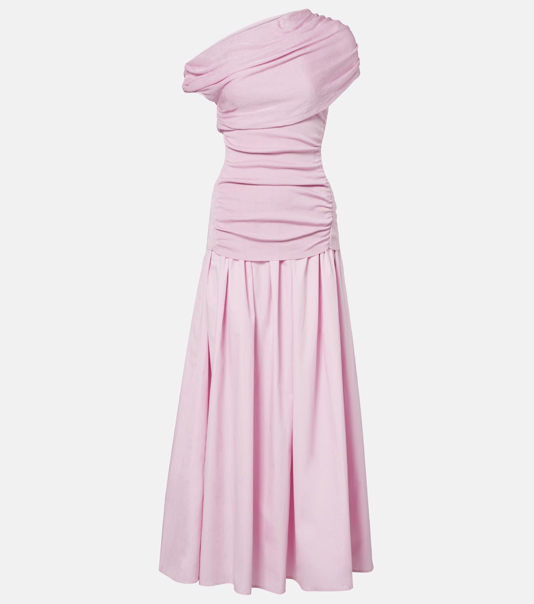 Asymmetric draped midi dress | Self-Portrait