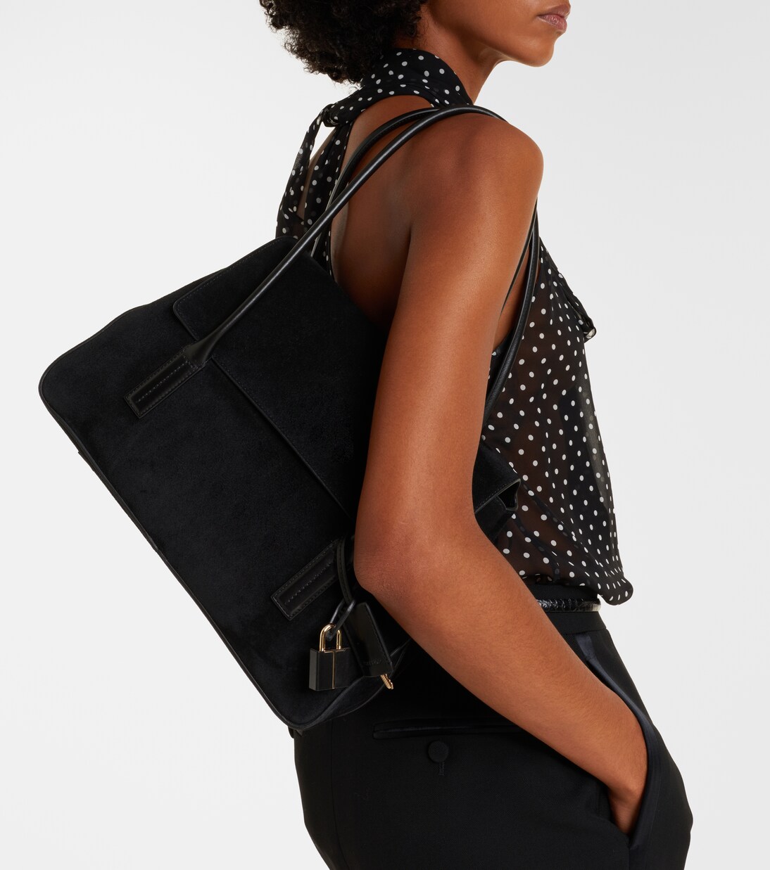 Schultertasche Eclipse Medium aus Veloursleder | Tom Ford