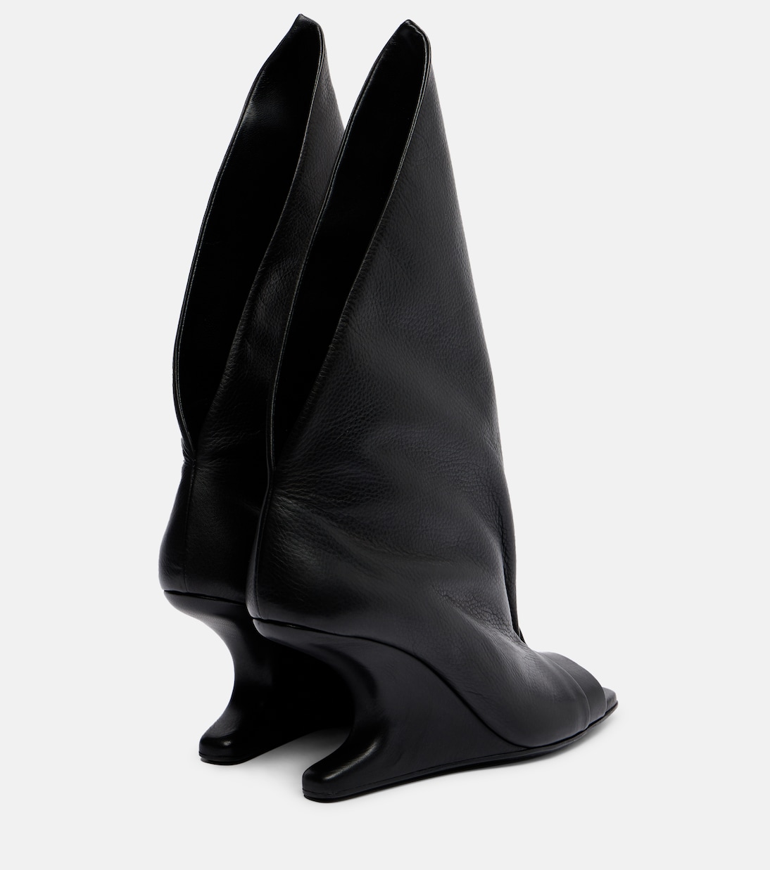 Cantilever leather peep-toe boots | Rick Owens