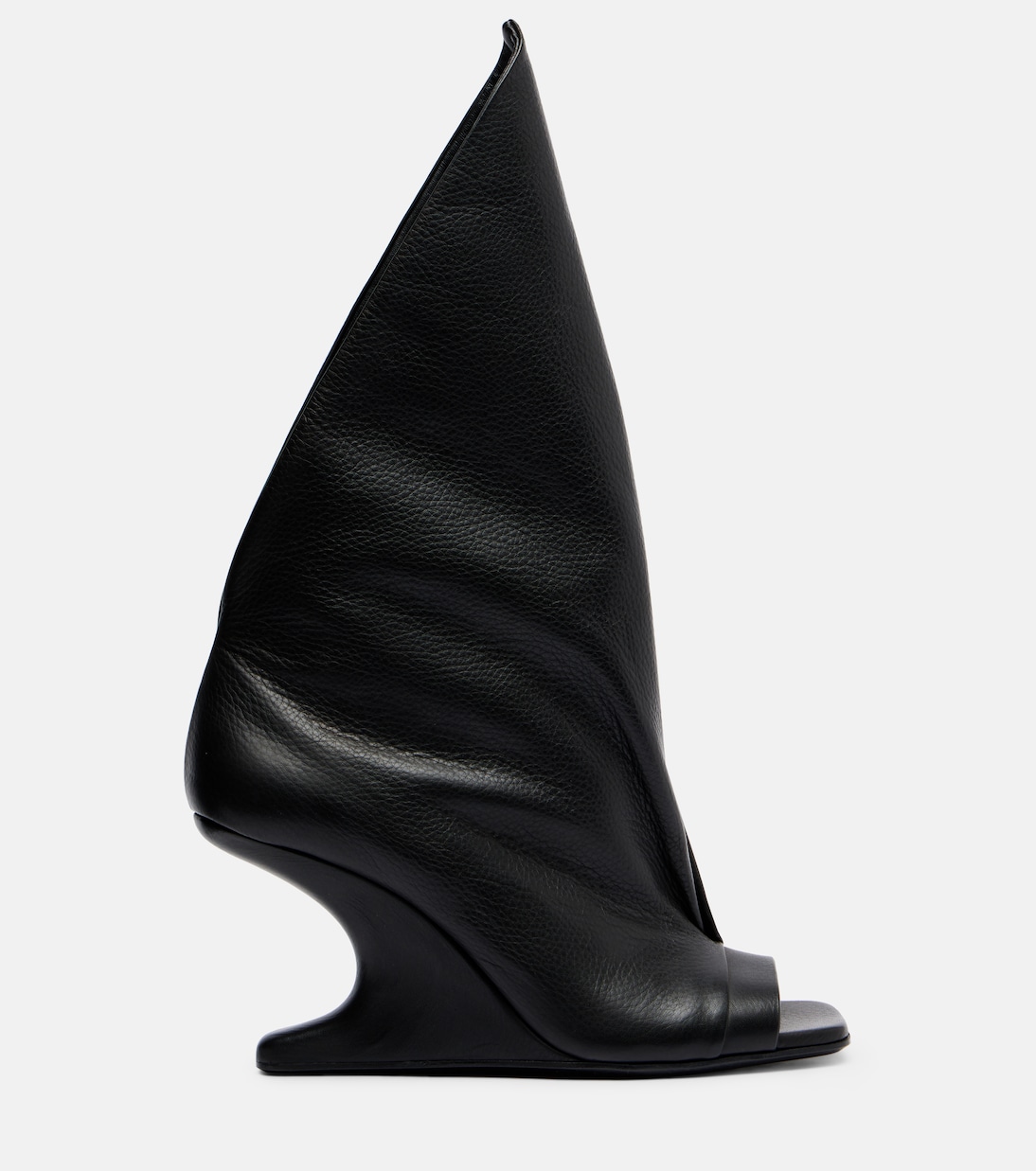 Cantilever leather peep-toe boots | Rick Owens