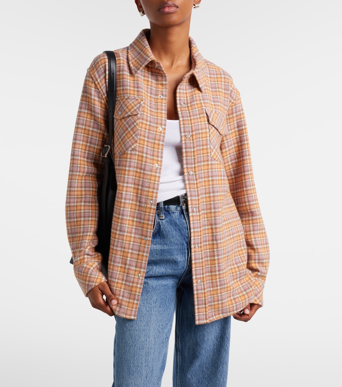 Camicia Midnight Rose in cashmere a quadri | God's True Cashmere