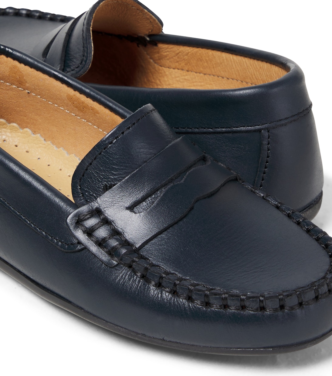 Loafers Marine aus Leder | La Coqueta