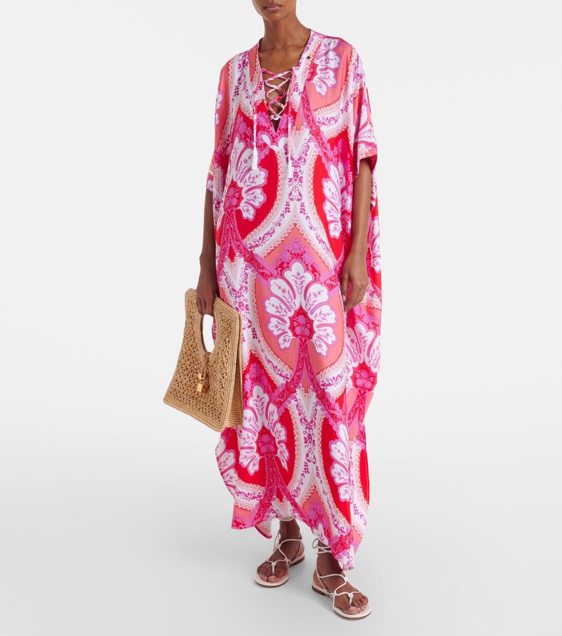Carlotta printed satin kaftan | Melissa Odabash