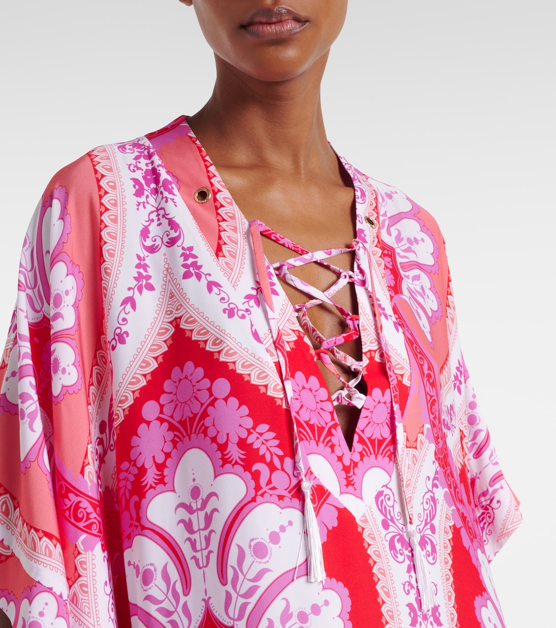 Carlotta printed satin kaftan | Melissa Odabash