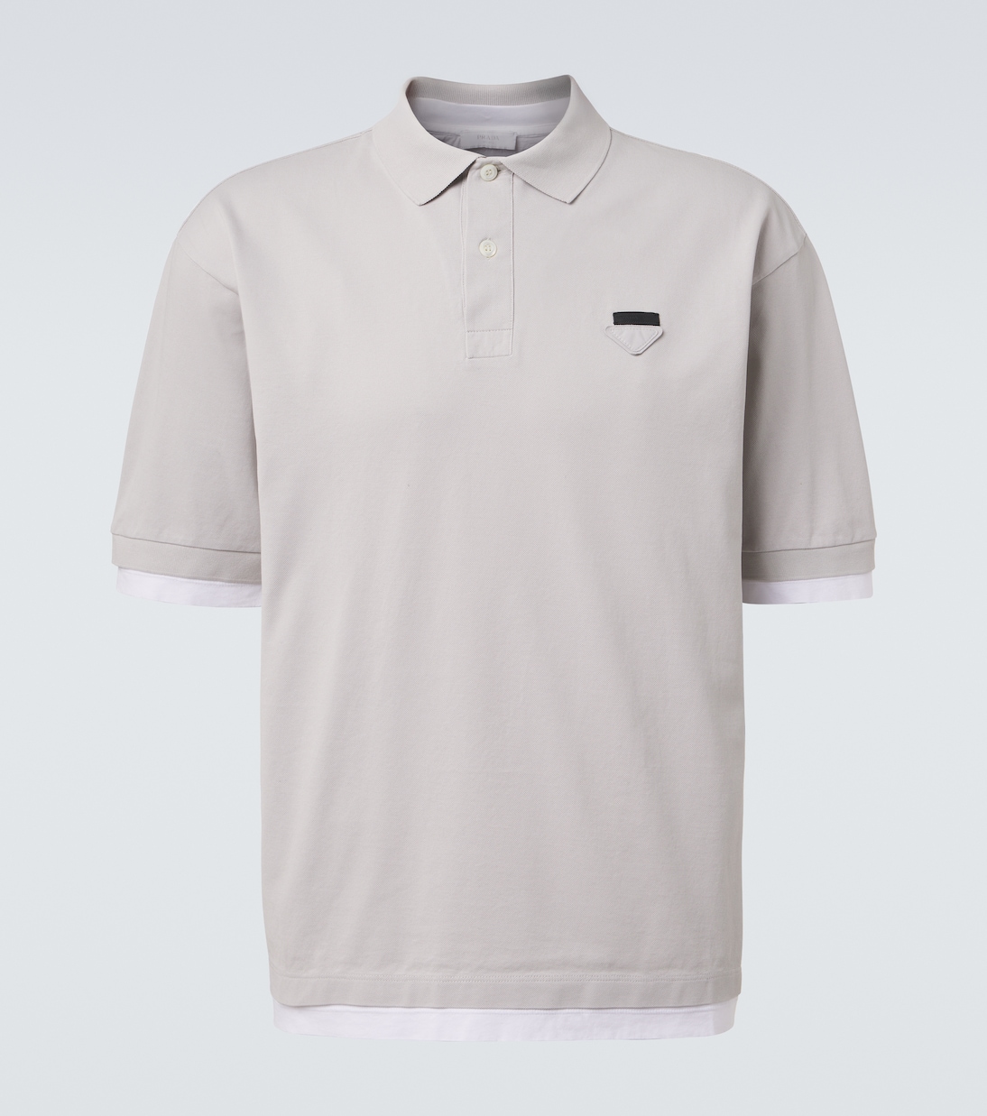 Layered cotton piqué polo shirt | Prada