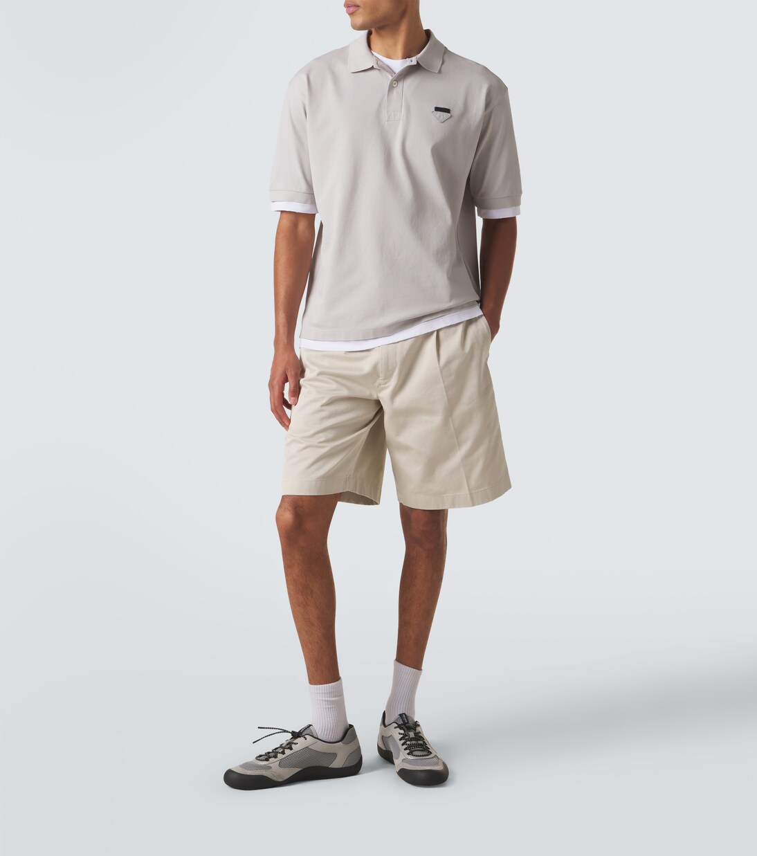 Layered cotton piqué polo shirt | Prada