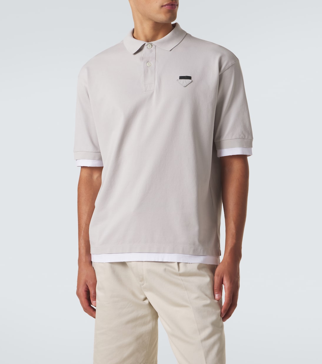 Layered cotton piqué polo shirt | Prada