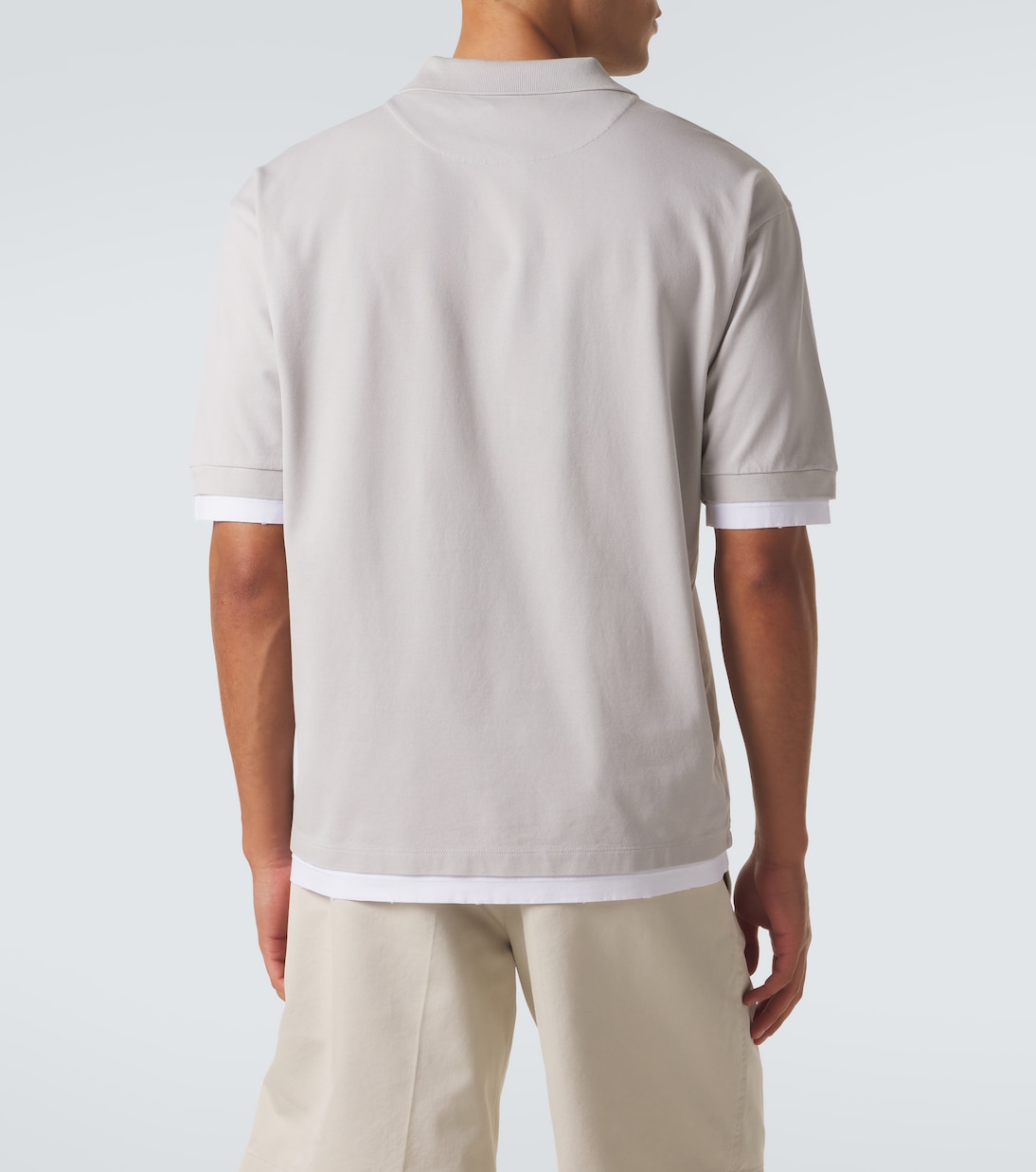 Layered cotton piqué polo shirt | Prada
