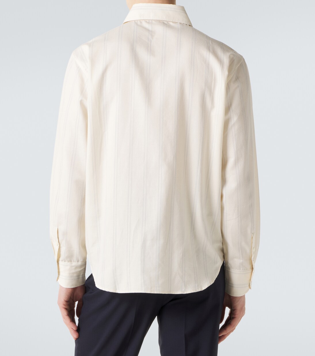 Chemise rayée en coton et soie | Stòffa