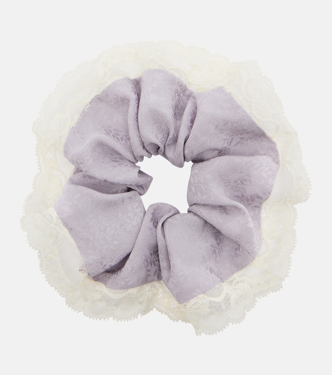 Lace-trimmed floral silk jacquard scrunchie | Chloé